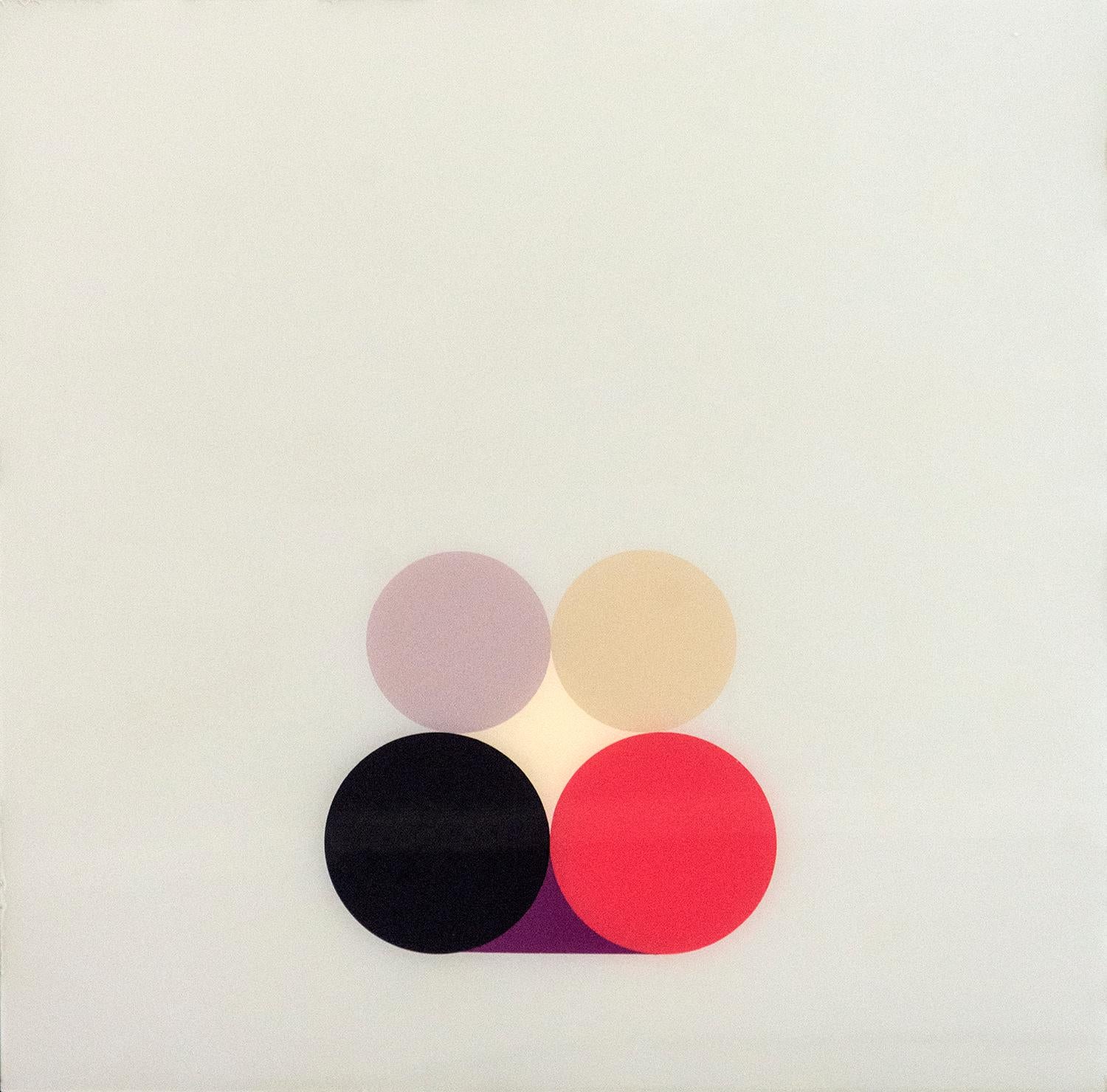 David Cantine Abstract Painting – Lila Still LIfe 3 - hell, geometrisch minimalistisch, Acryl auf Plexiglas
