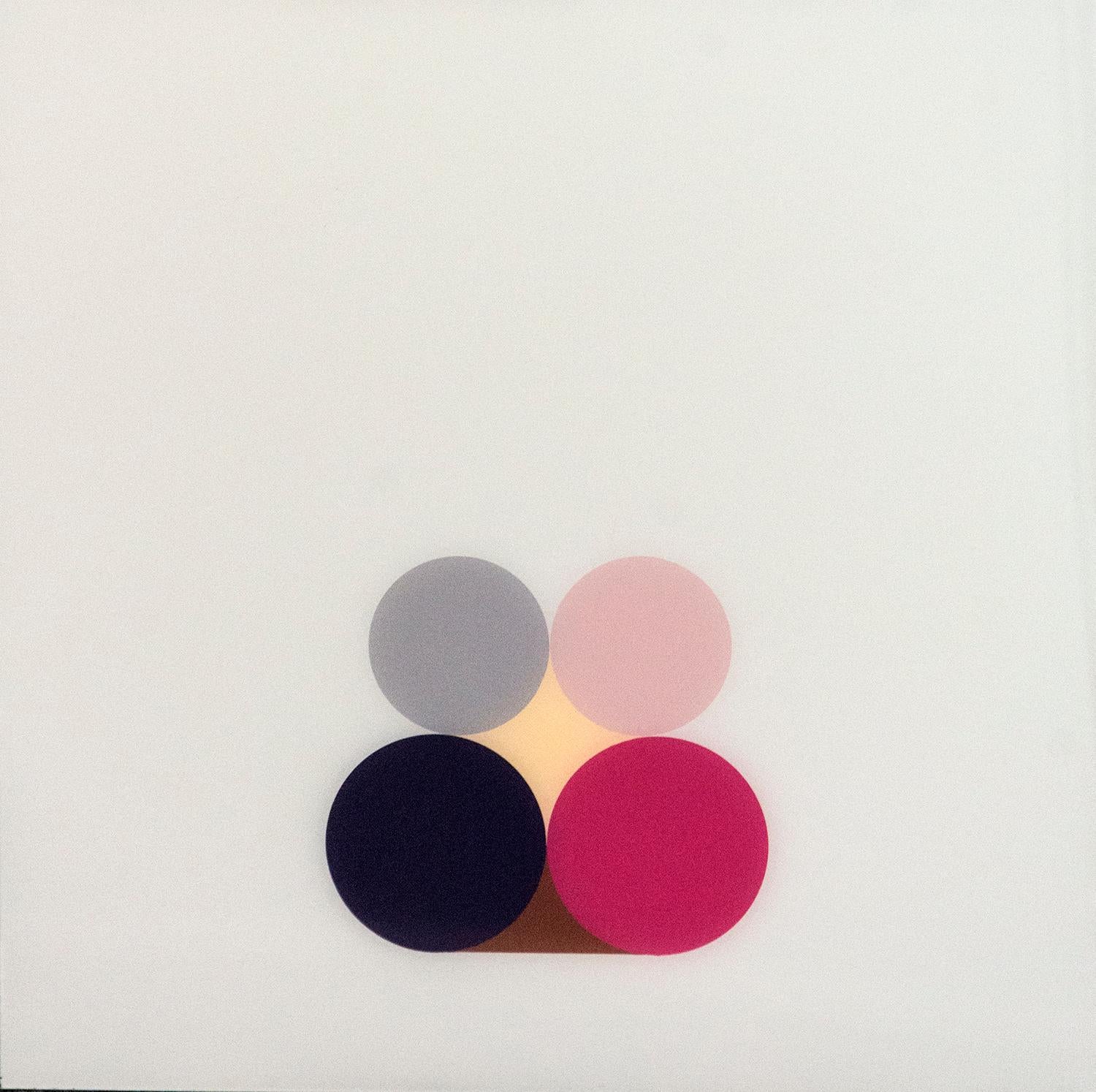 David Cantine Abstract Painting - Violet Still Life 3 - bright, geometric post-minimalist, acrylic on plexiglass