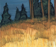 "What Remains" (2022) di David Lewis, dipinto ad olio originale di un paesaggio