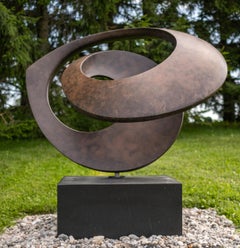 A Cappella - large, contemporary, abstract, bronze and steel outdoor sculpture