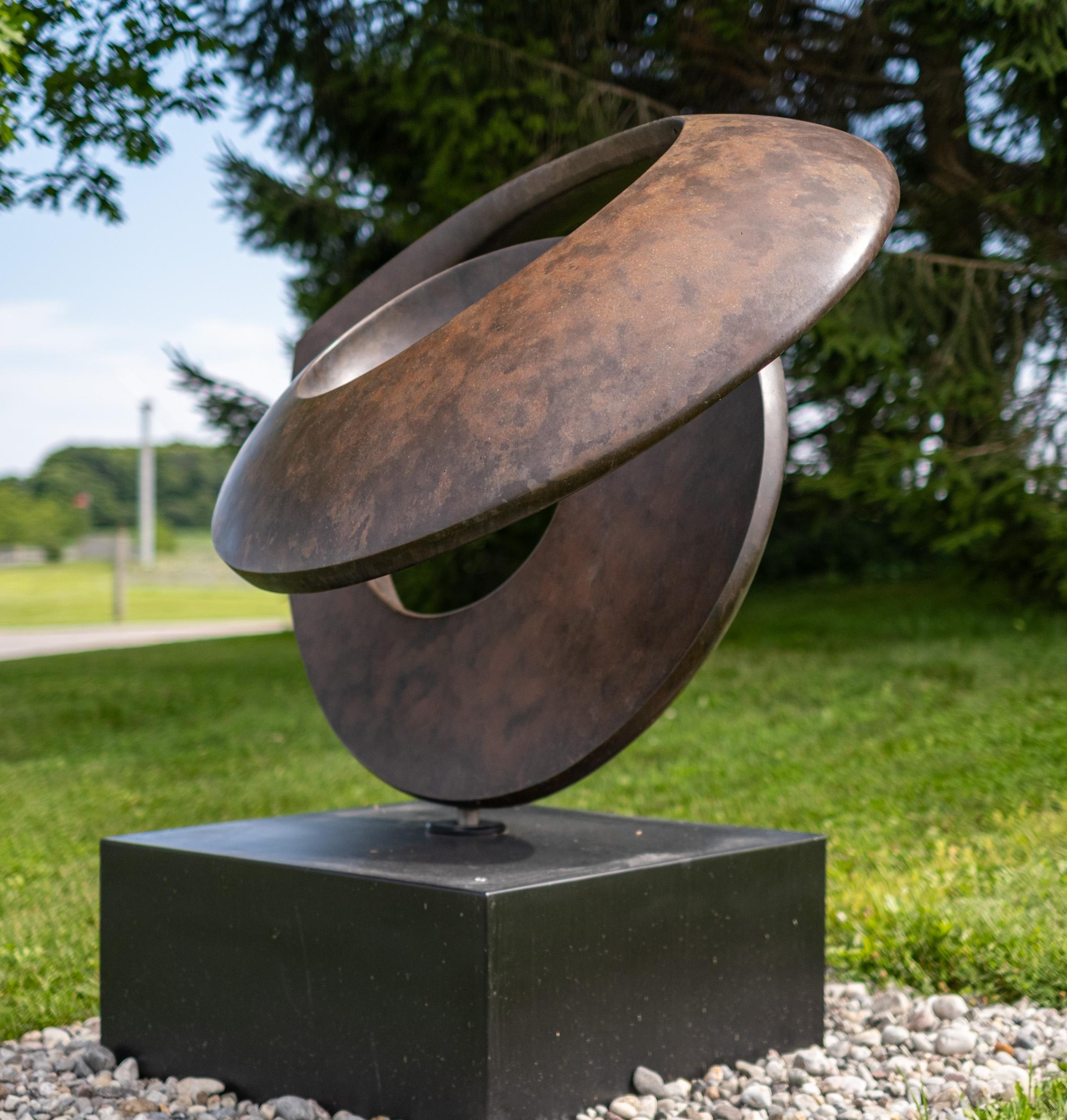 A Cappella - large, contemporary, abstract, bronze and steel outdoor sculpture - Abstract Sculpture by David Chamberlain