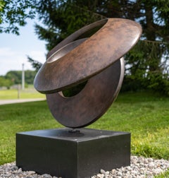 A Cappella - large, contemporary, abstract, bronze and steel outdoor sculpture
