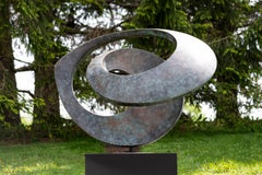 A Cappella - grande sculpture d'extérieur contemporaine, abstraite, en bronze et en acier
