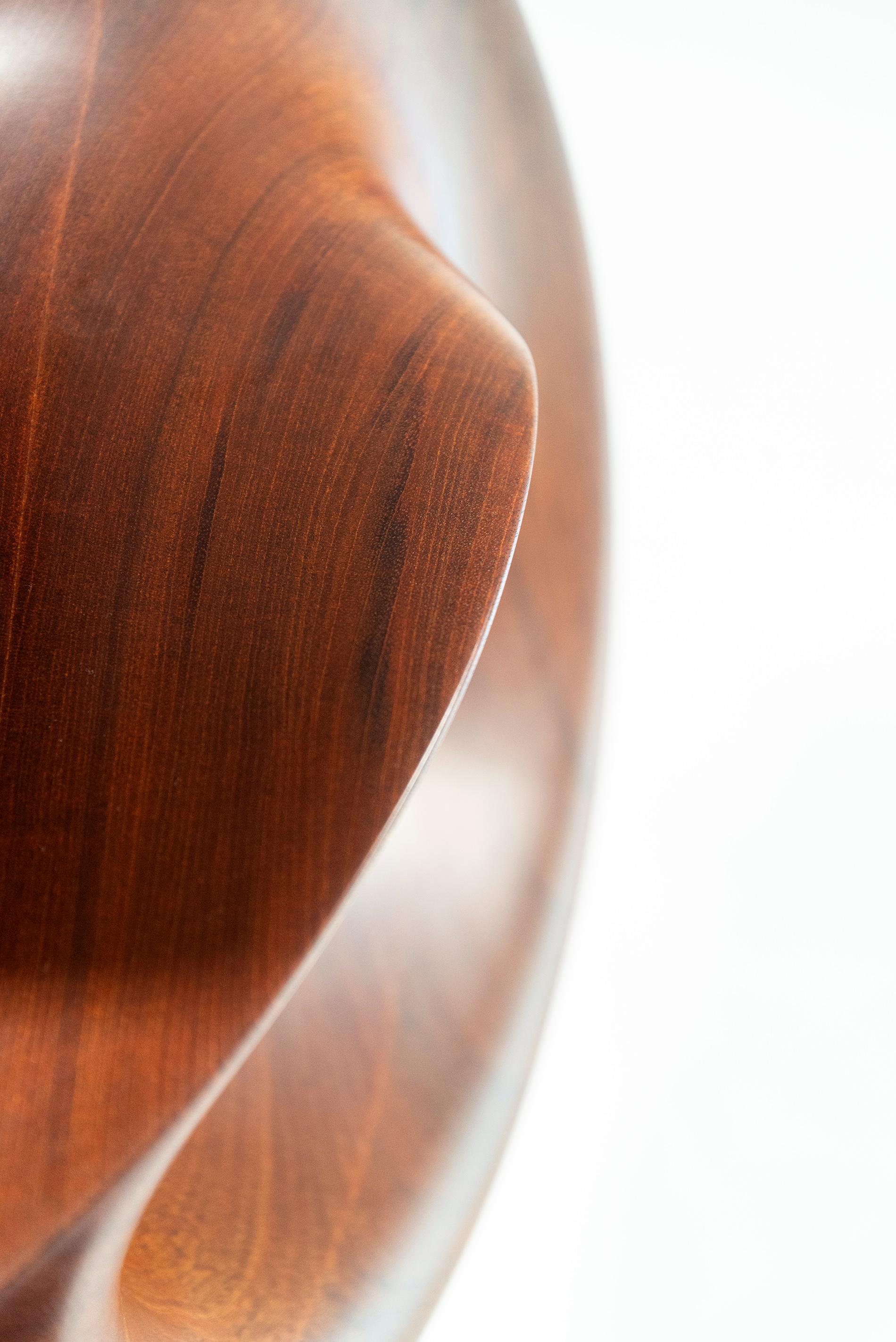 Fanfare - smooth, polished, abstract, contemporary, mahogany carved sculpture For Sale 9