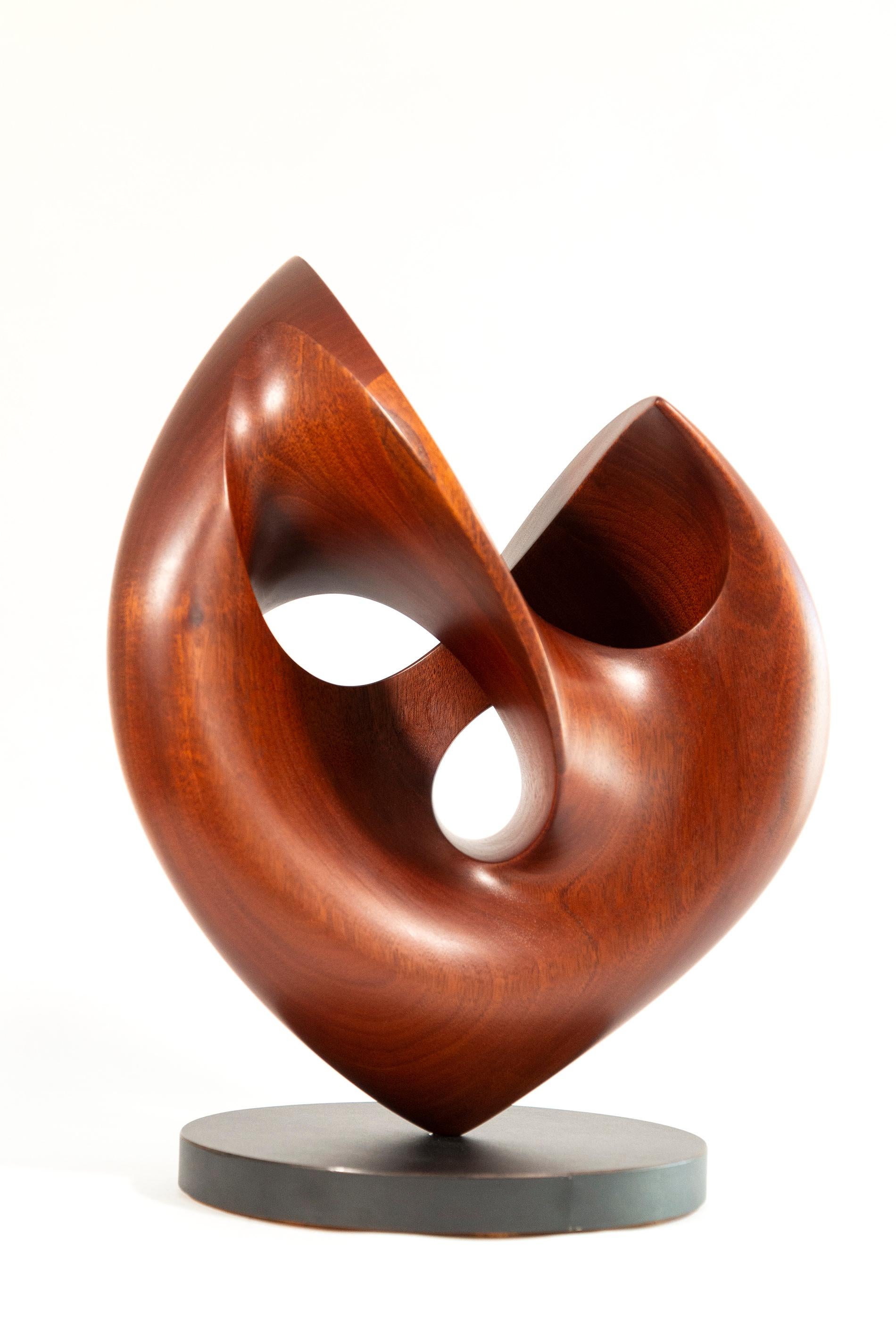 Senza Misura - smooth, polished, abstract, contemporary, mahogany sculpture For Sale 6