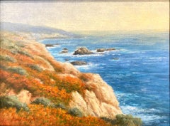 "Big Sur" Bunte impressionistische Küstenlandschaft Ölgemälde Gerahmt