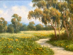 "Mesa Eukalyptus" Bunte impressionistische Frühlingslandschaft Ölgemälde Gerahmt