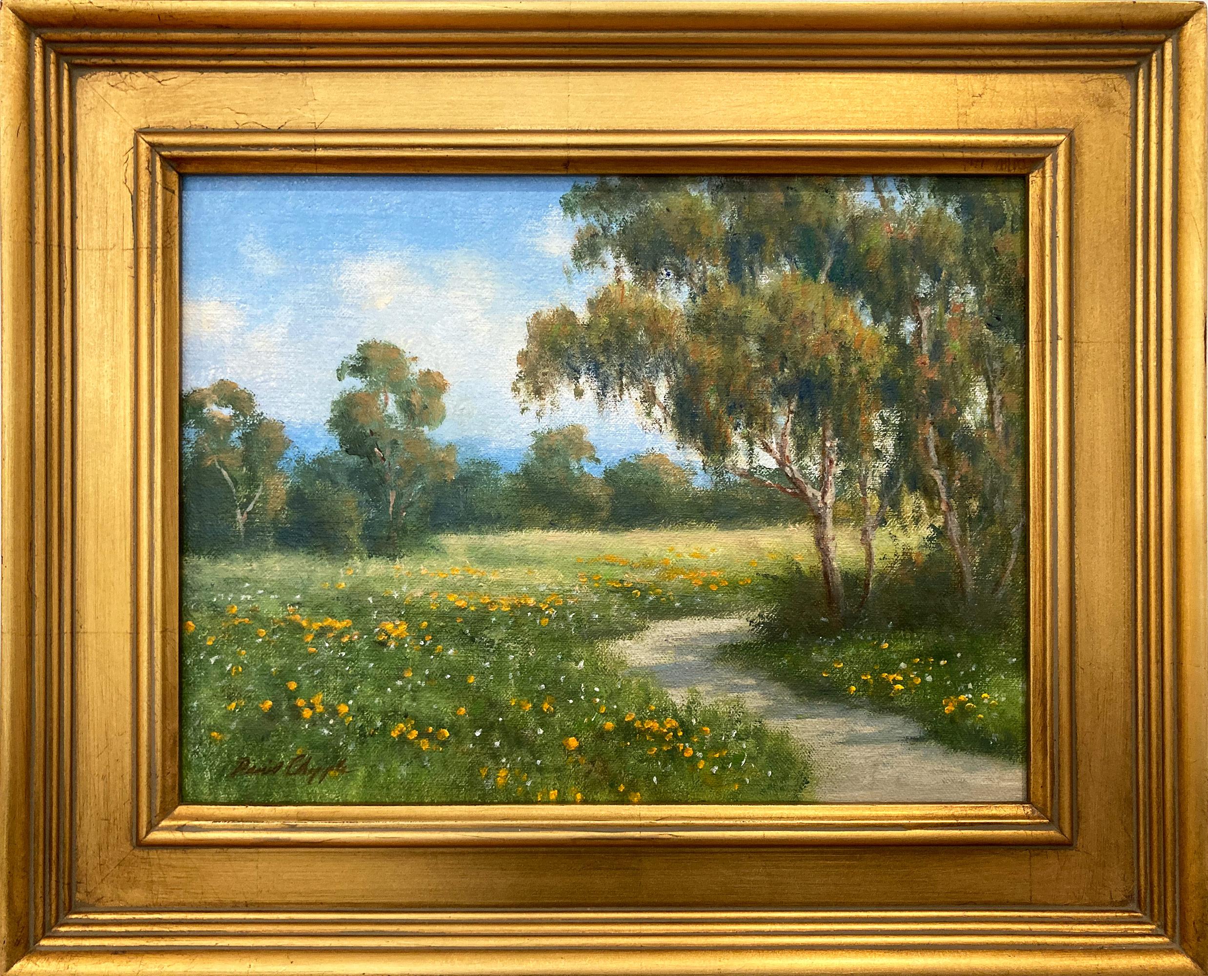 "Mesa Eucalyptus" Colorful Impressionistic Spring Landscape Oil Painting Framed