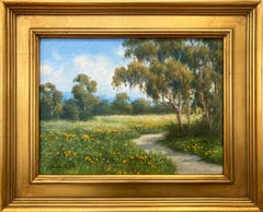 "Mesa Eukalyptus" Bunte impressionistische Frühlingslandschaft Ölgemälde Gerahmt