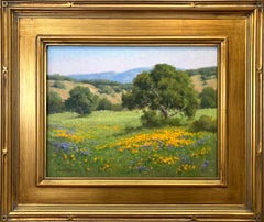"Valley Color" Colorful Impressionistic Spring Time Landscape Oil Painting Frame