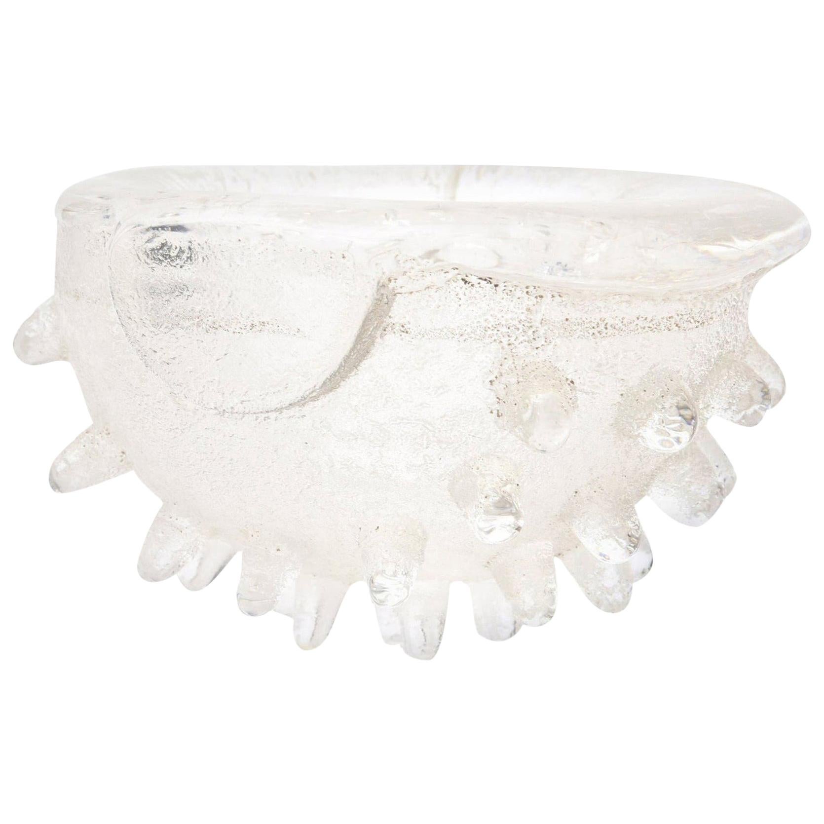 David Chatt Spiky Glass Sculptural Bowl Barware For Sale