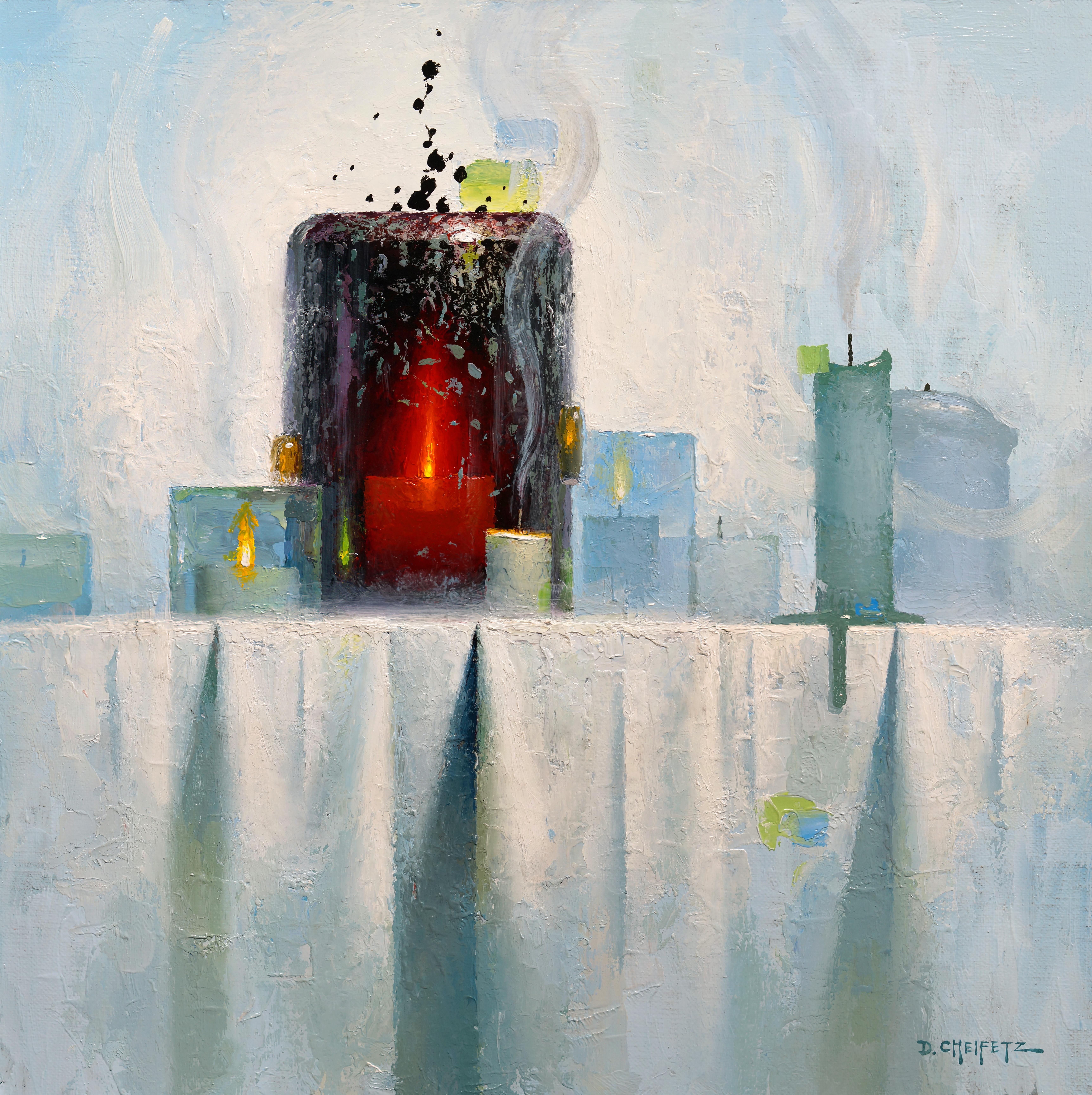 "Black Light" (2024) di David Cheifetz, pittura a olio su pannello di alluminio