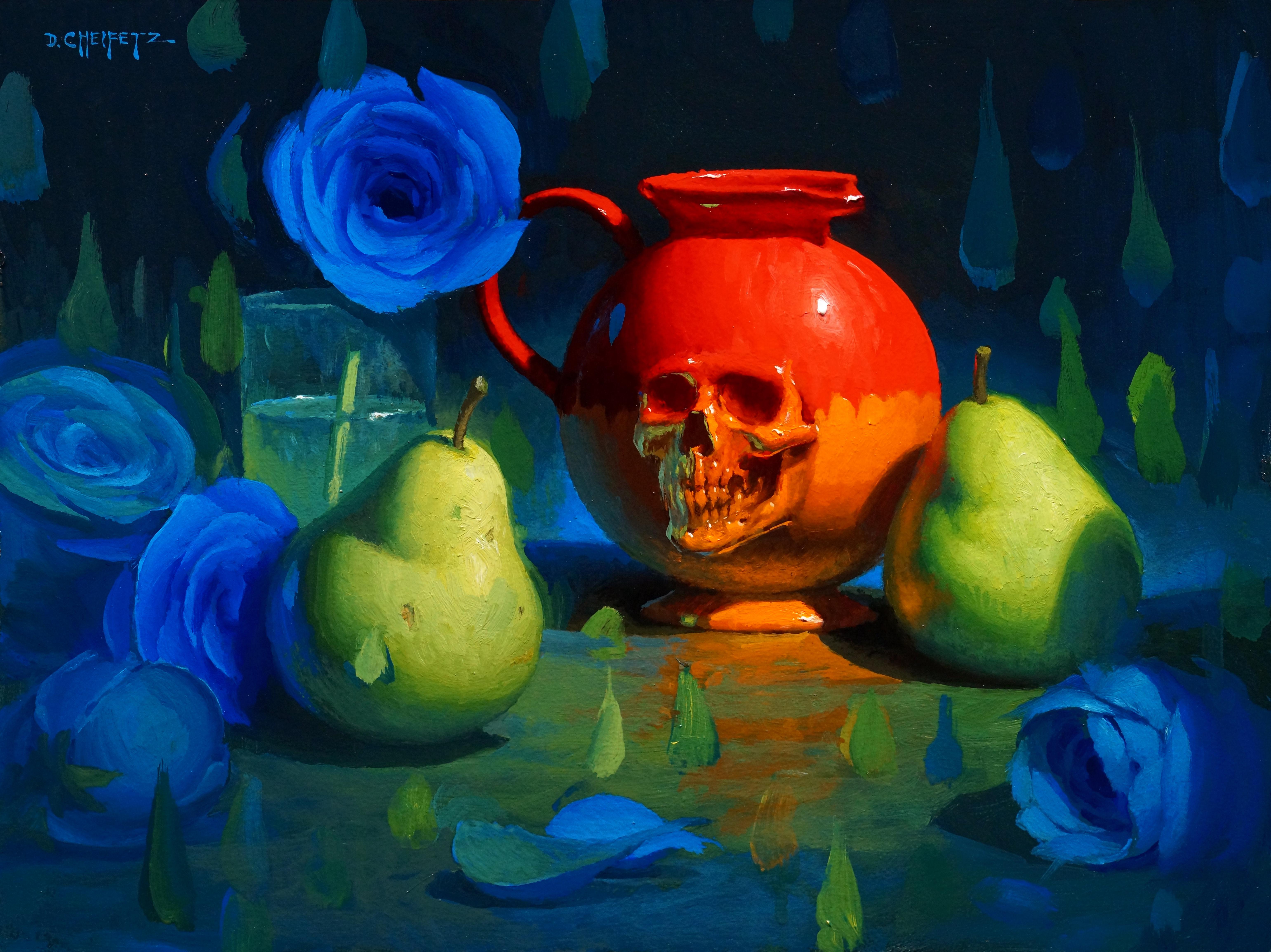 "L'acqua" (2024) di David Cheifetz, pittura a olio su pannello di alluminio