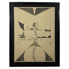 Vintage David Chethlahe Paladin Signed and Framed Art Lithograph, 16/20