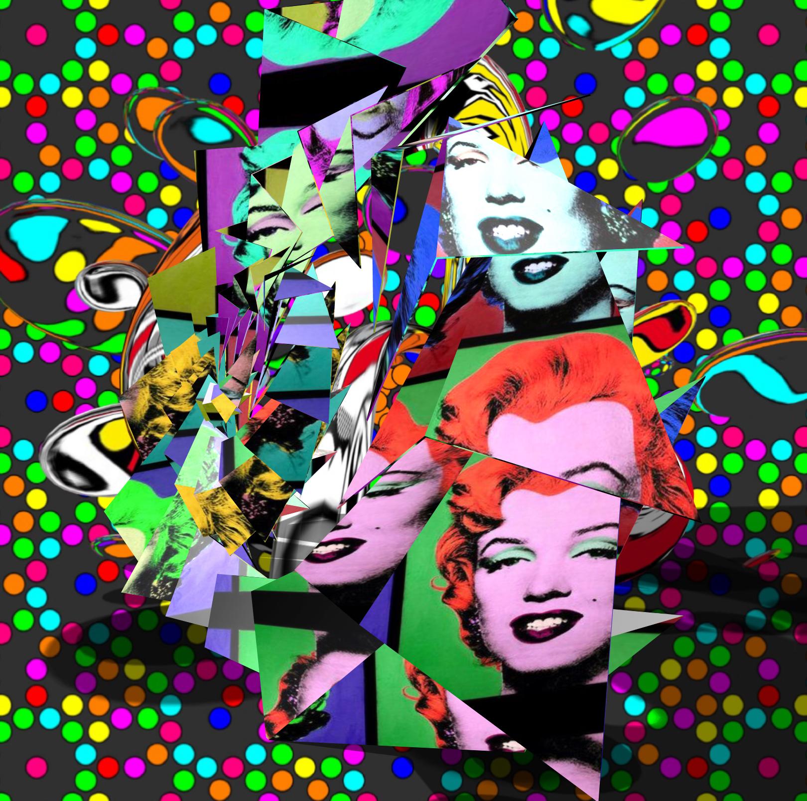 Spiraling Fragments of Marilyn digital print  - Mixed Media Art by David Chevtaikin