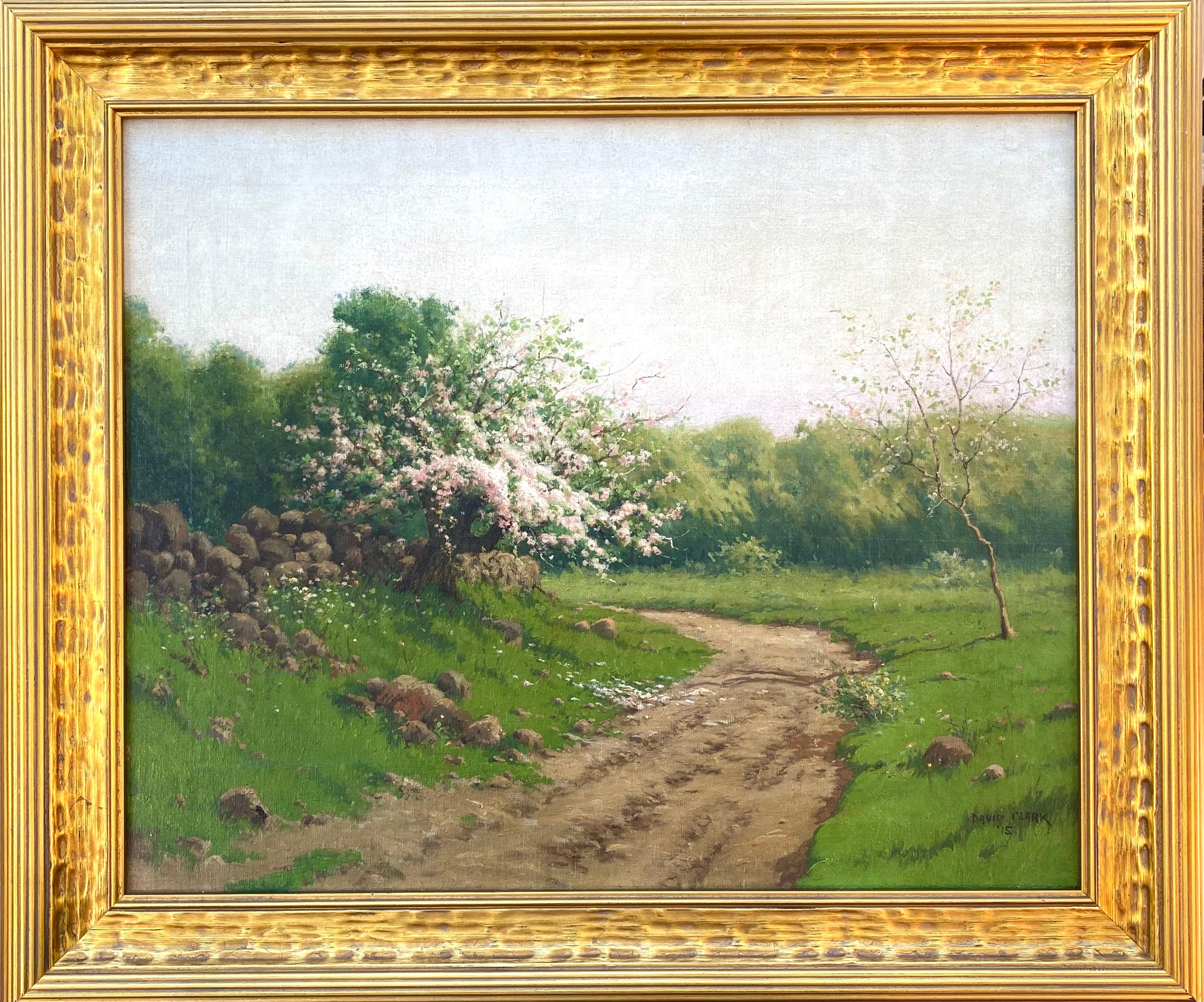 “Apple Blossom Time” - Painting by David Clark