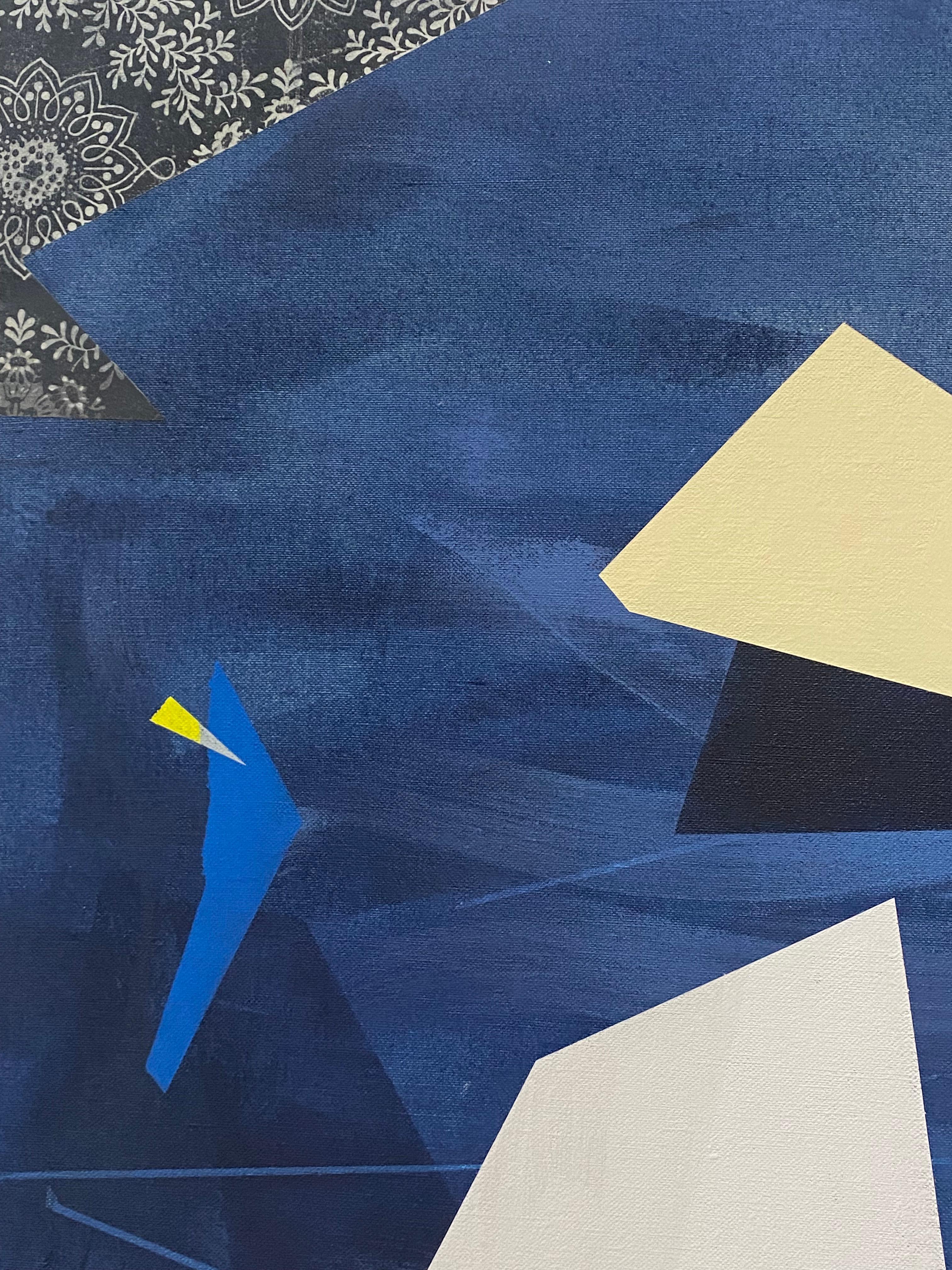 Tell Tails - Pittura astratta geometrica Blu notte Rosa Greene & Greene, 2022 in vendita 6