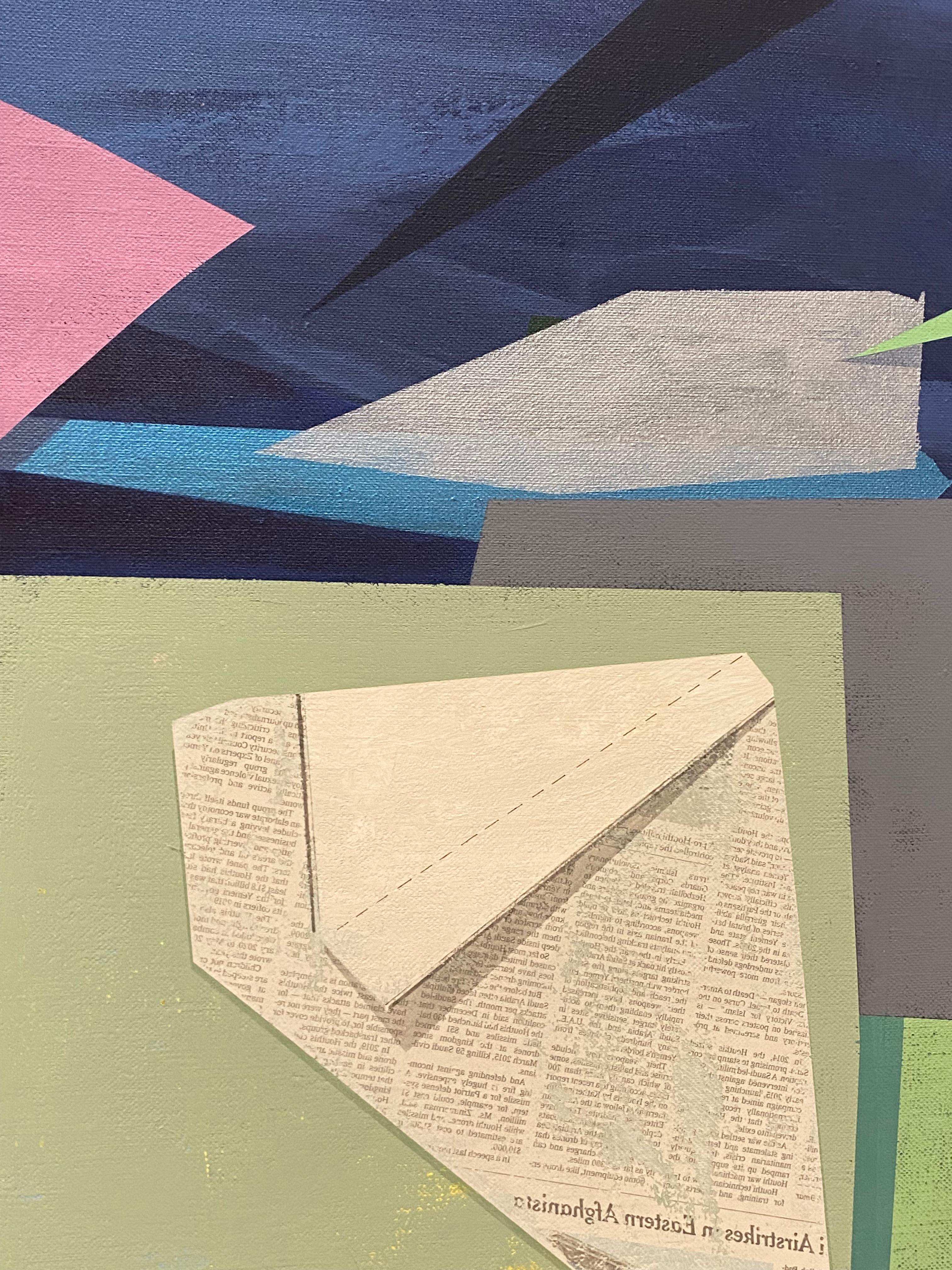 Tell Tails - Pittura astratta geometrica Blu notte Rosa Greene & Greene, 2022 in vendita 8