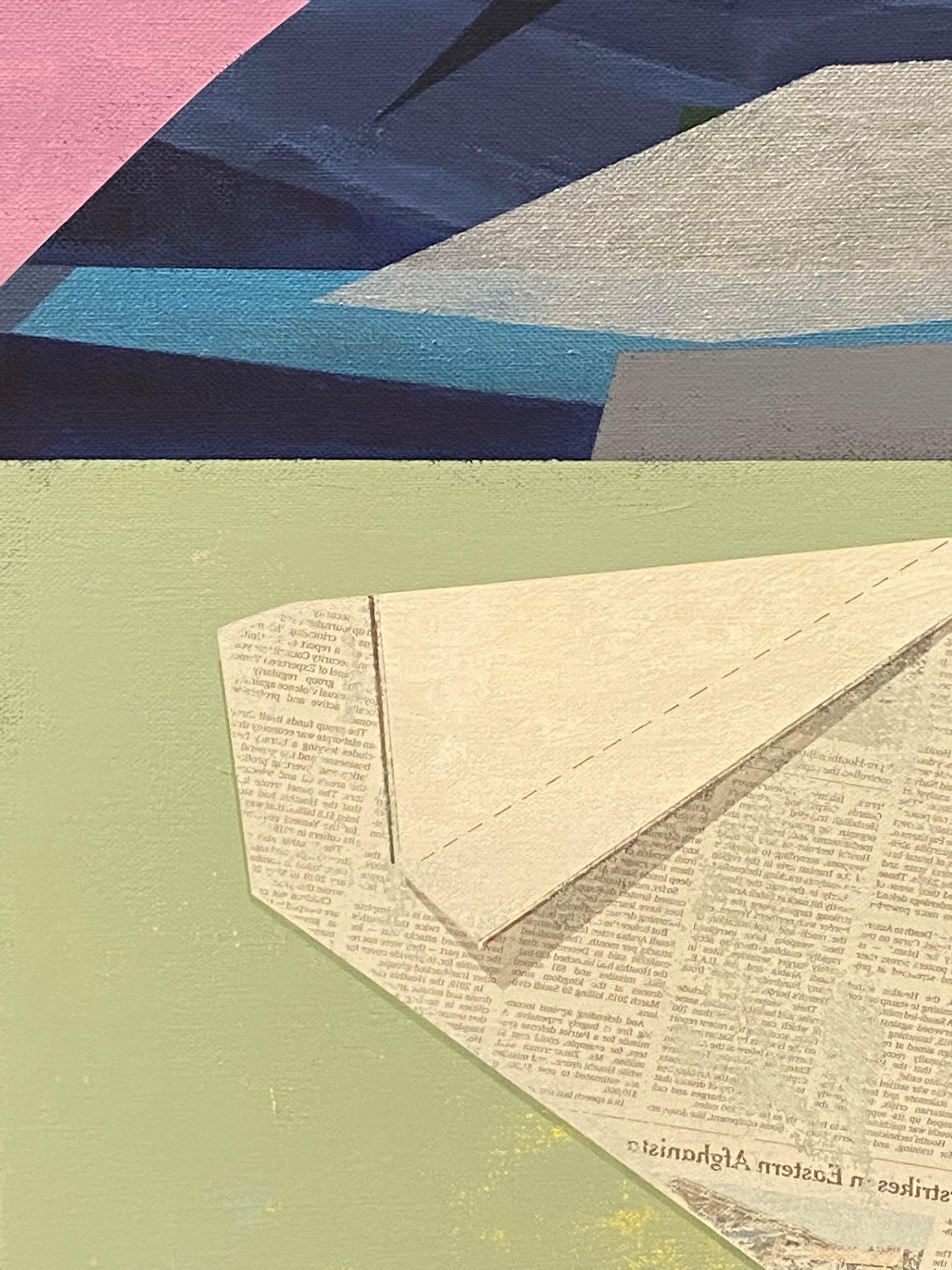 Tell Tails - Pittura astratta geometrica Blu notte Rosa Greene & Greene, 2022 in vendita 1