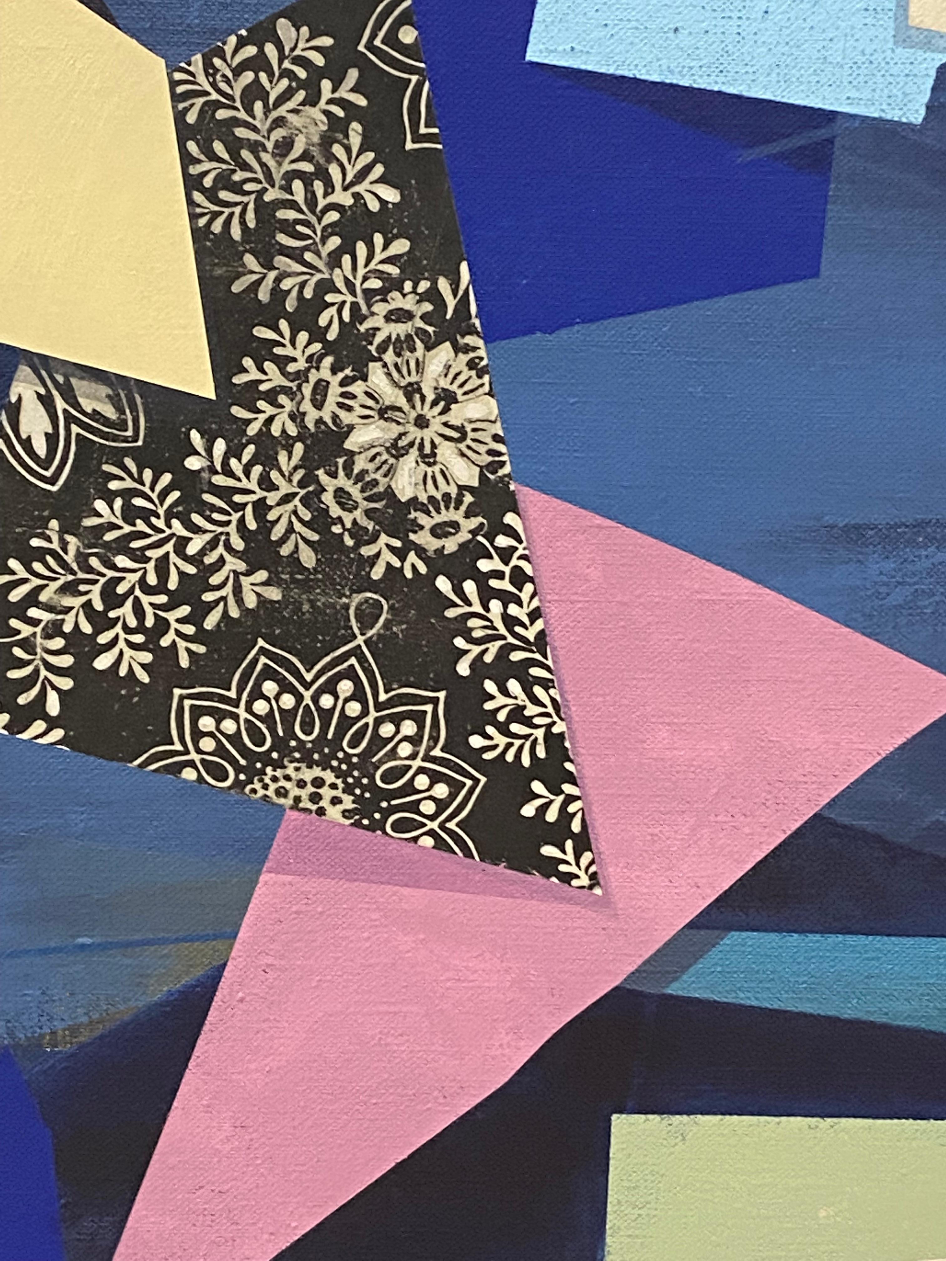 Tell Tails - Pittura astratta geometrica Blu notte Rosa Greene & Greene, 2022 in vendita 2