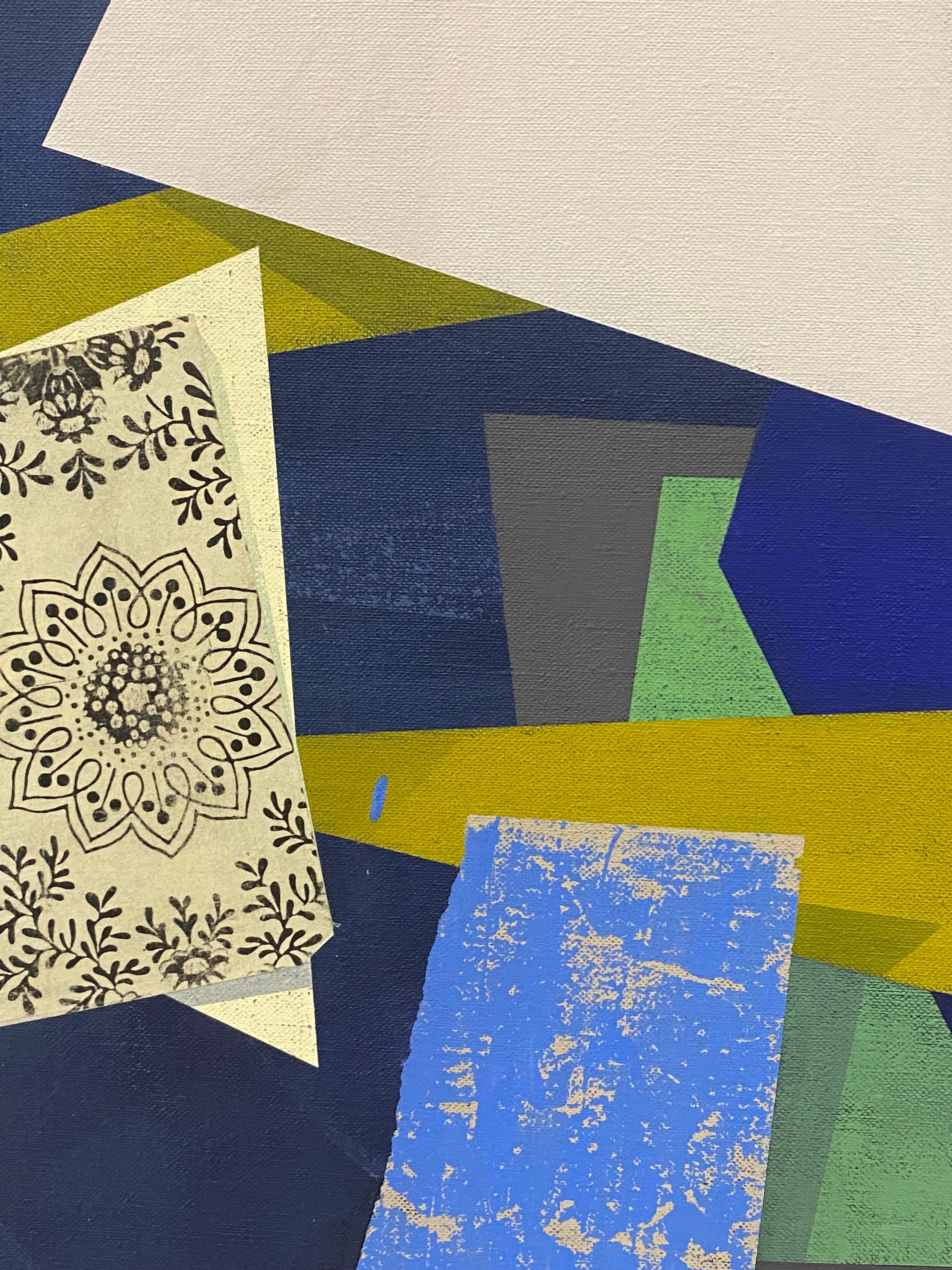 Tell Tails - Pittura astratta geometrica Blu notte Rosa Greene & Greene, 2022 in vendita 4