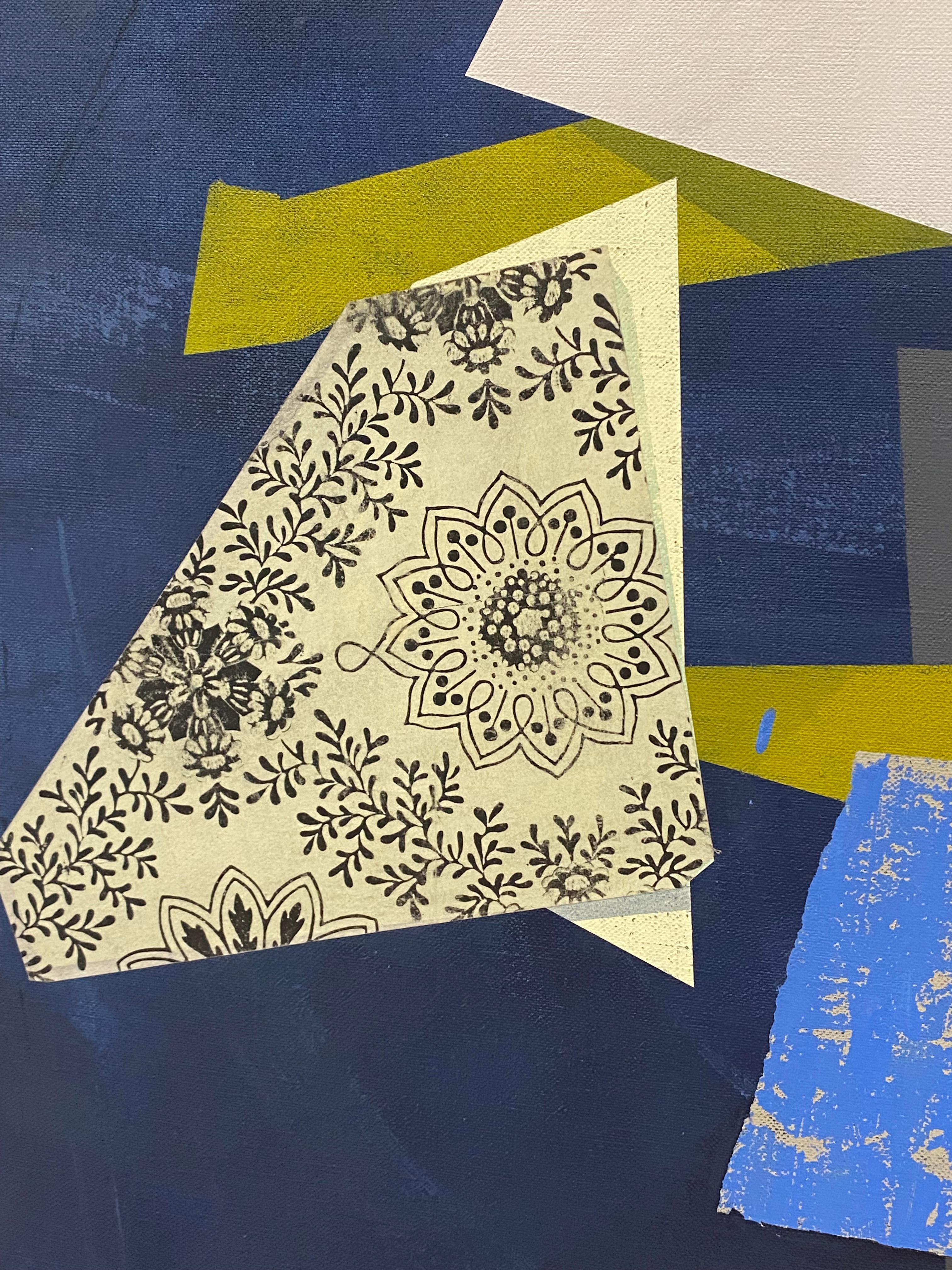 Tell Tails - Pittura astratta geometrica Blu notte Rosa Greene & Greene, 2022 in vendita 5