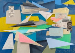 The Calendar - Contemporary Geometric Abstract Green Blue Mustard Yellow, 2022