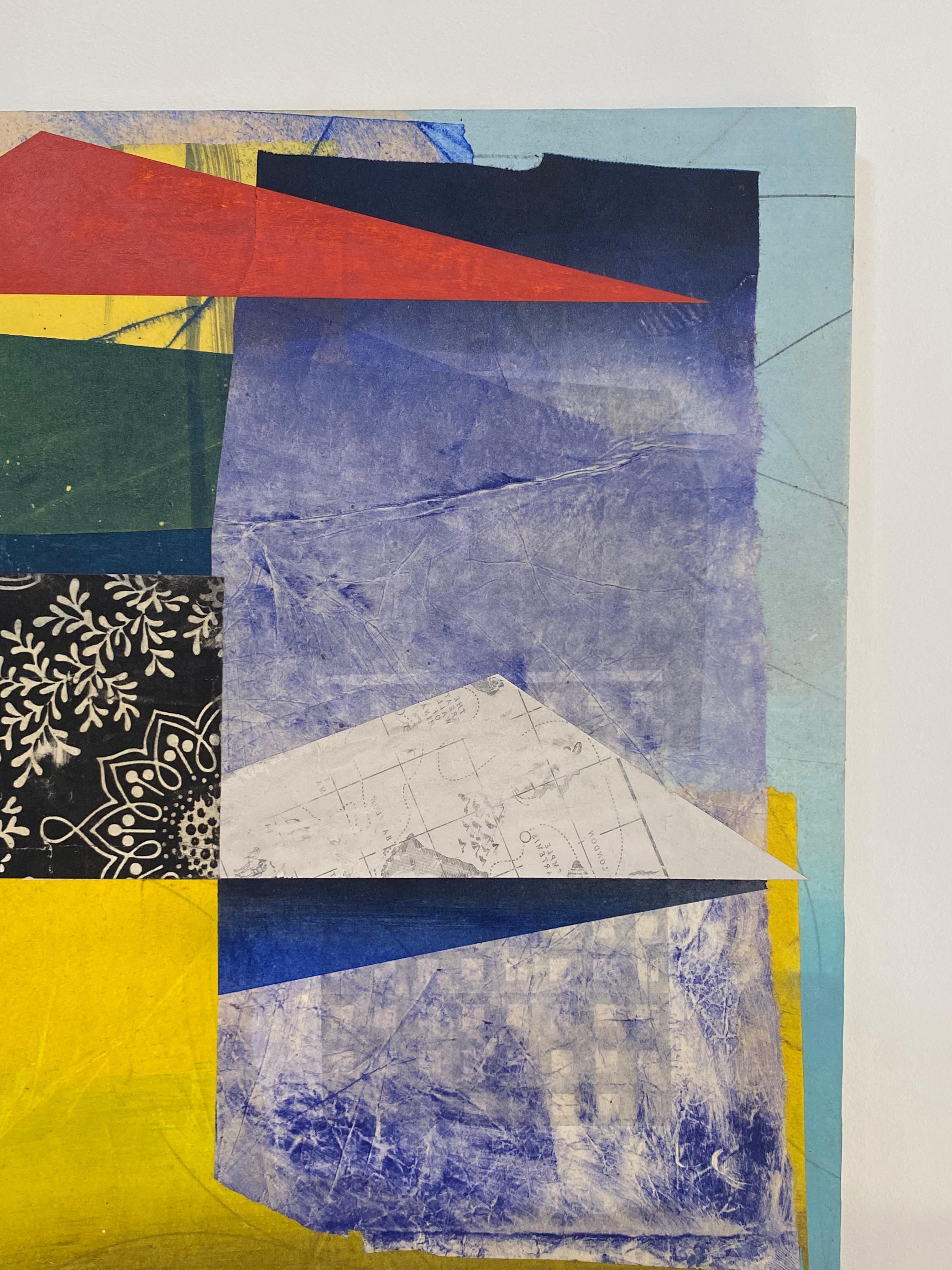 The Traveler, bleu cobalt, jaune, noir, blanc, rouge Formes géométriques abstraites en vente 7