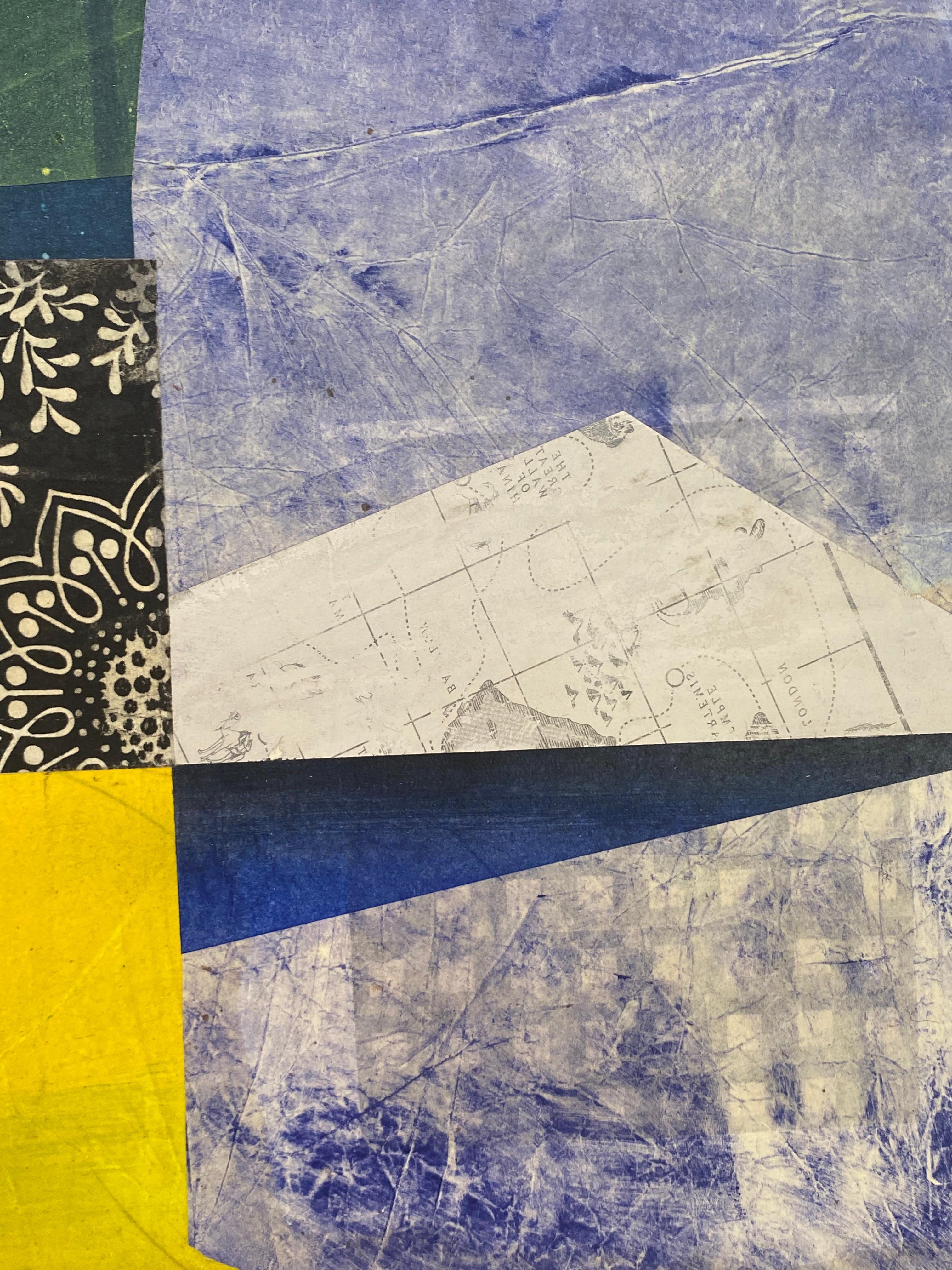 The Traveler, bleu cobalt, jaune, noir, blanc, rouge Formes géométriques abstraites en vente 1