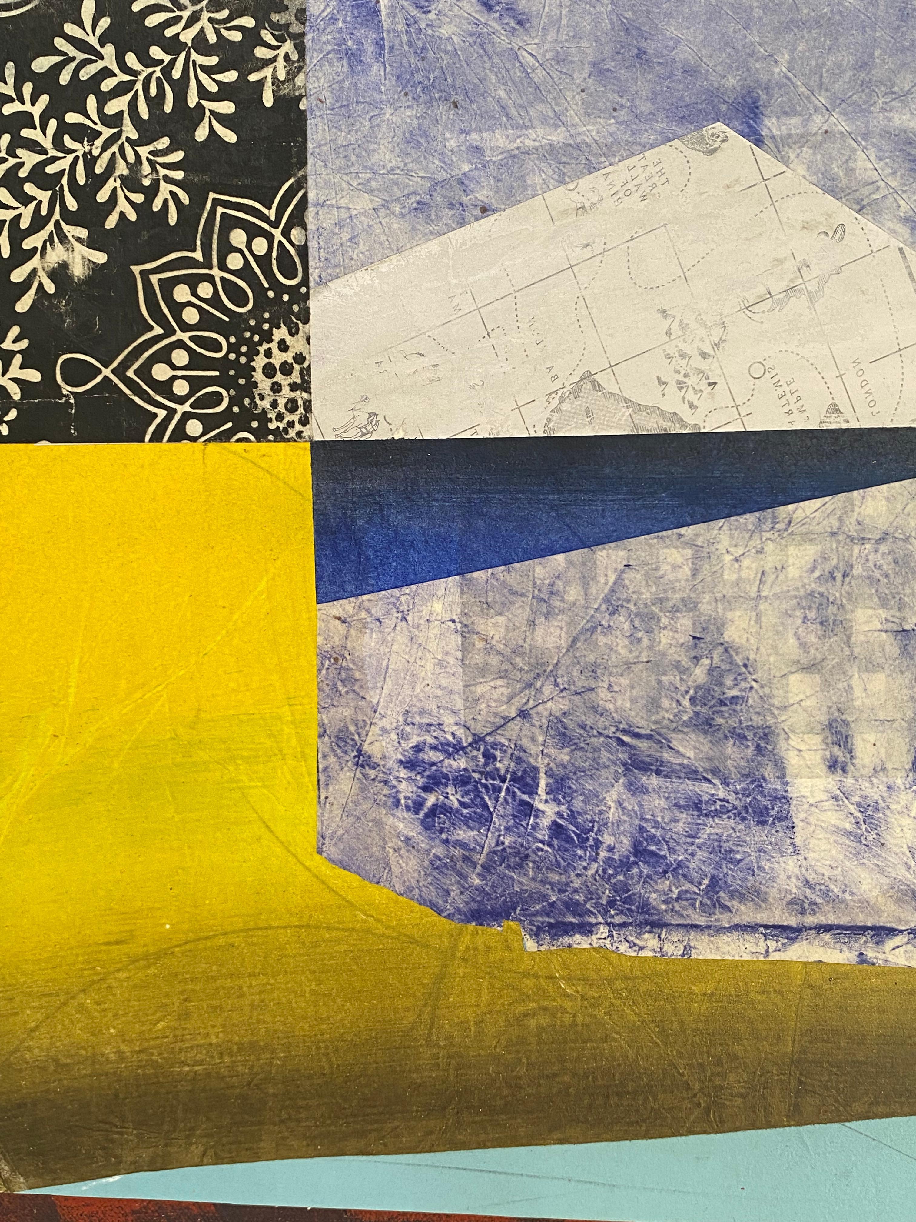 The Traveler, bleu cobalt, jaune, noir, blanc, rouge Formes géométriques abstraites en vente 3