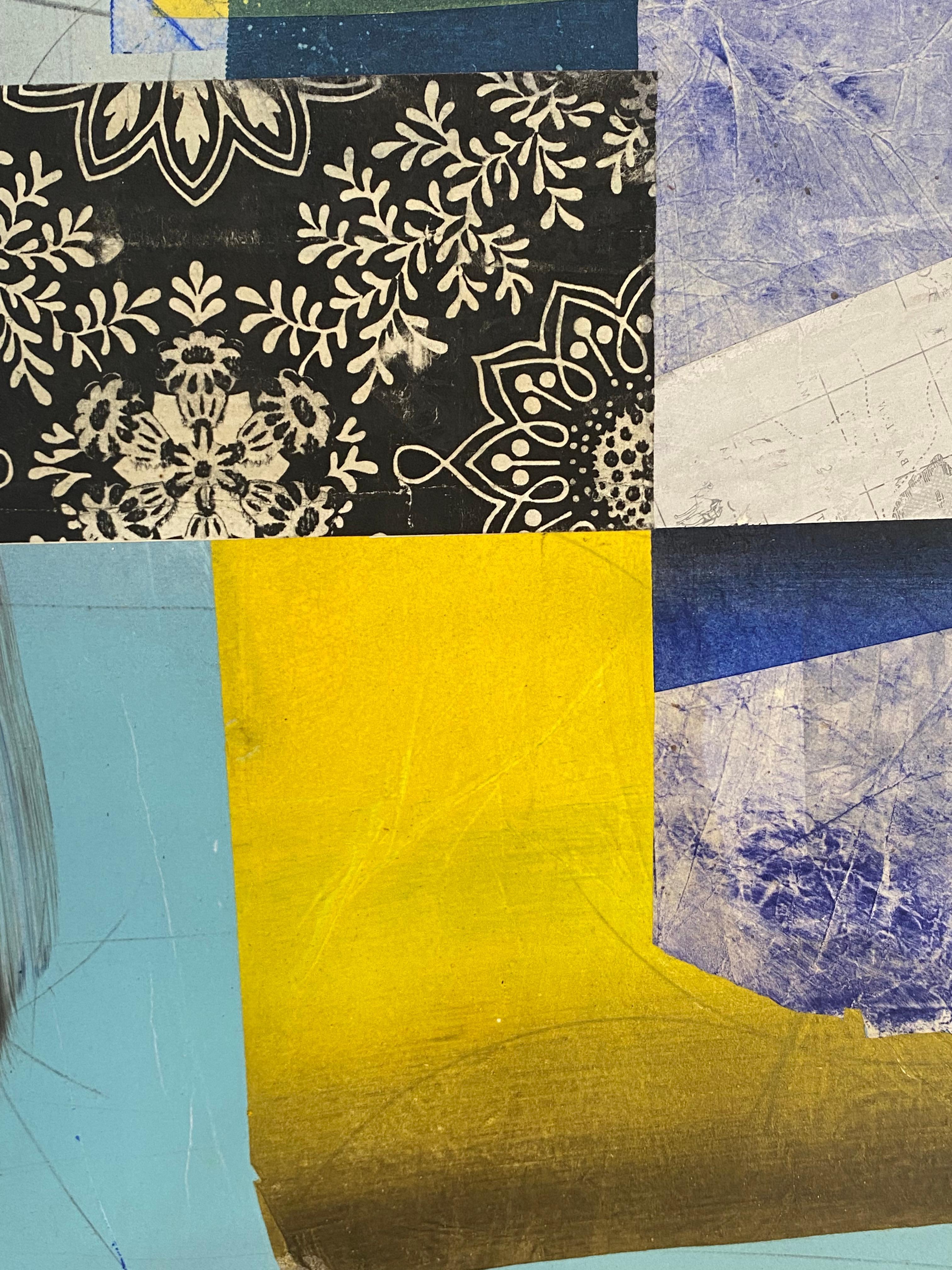 The Traveler, bleu cobalt, jaune, noir, blanc, rouge Formes géométriques abstraites en vente 4