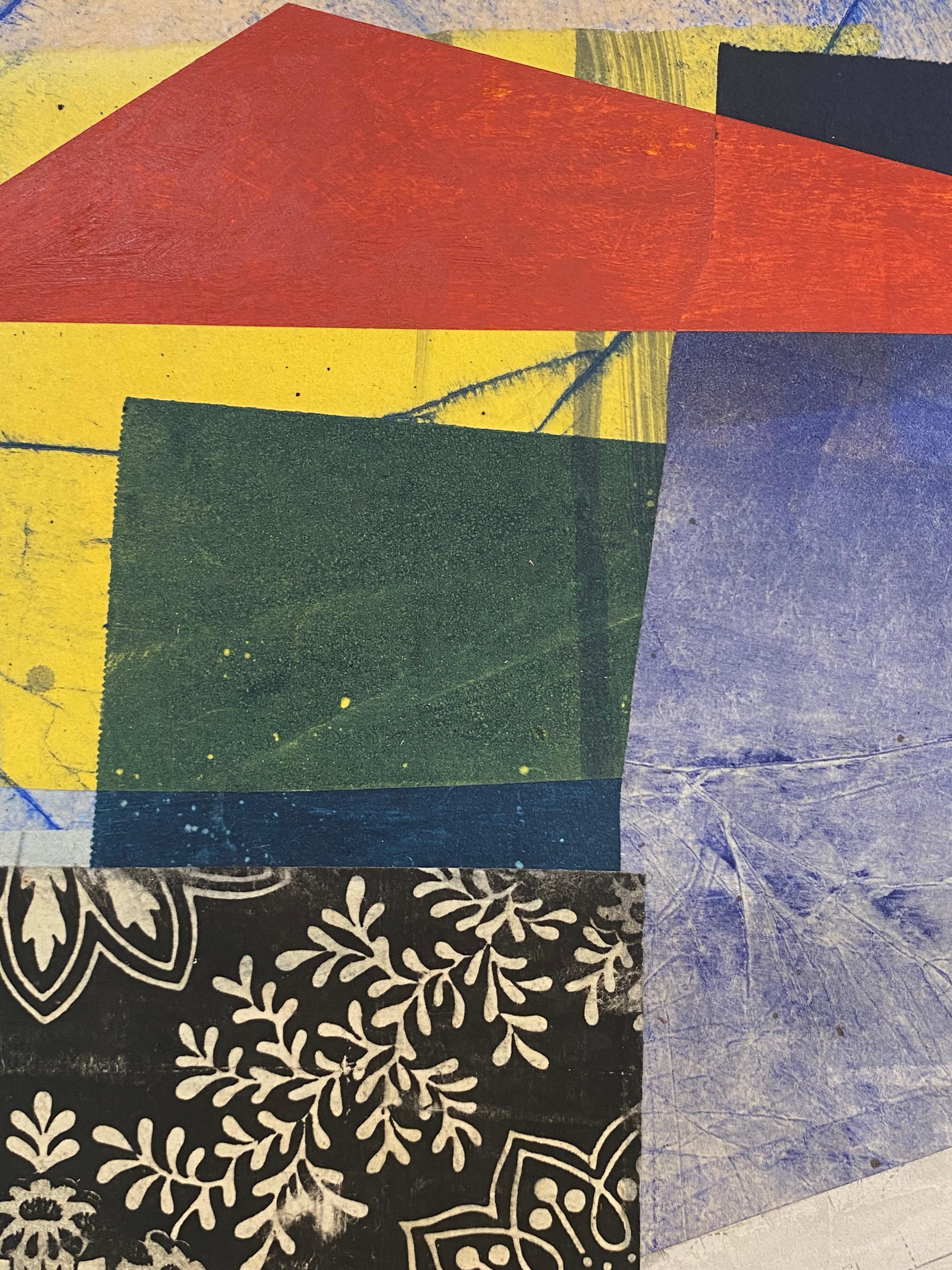The Traveler, bleu cobalt, jaune, noir, blanc, rouge Formes géométriques abstraites en vente 5