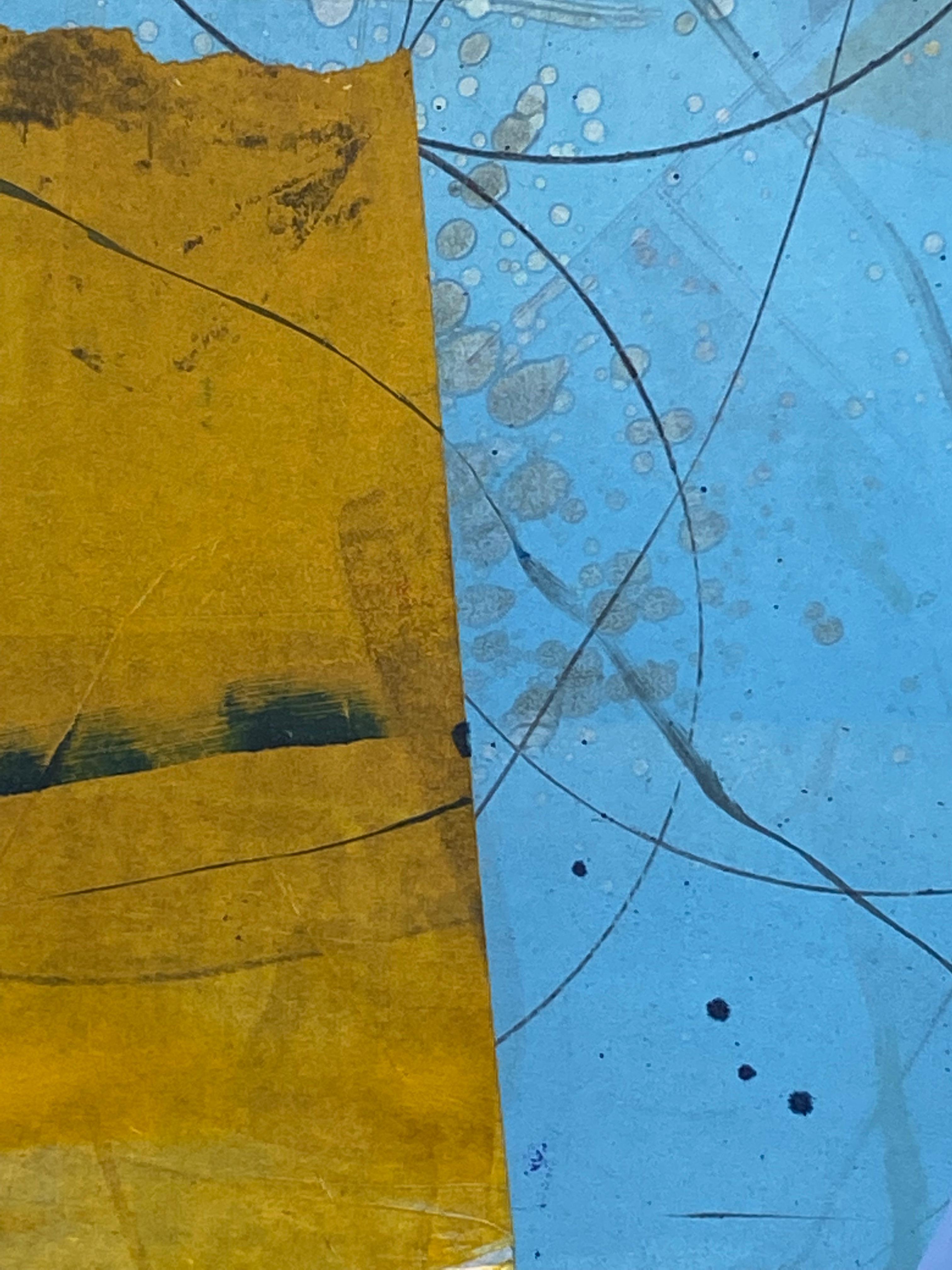 The Visitors - Geometric Abstract Triangles Sky Blue Yellow Red Shapes, 2022 in vendita 5