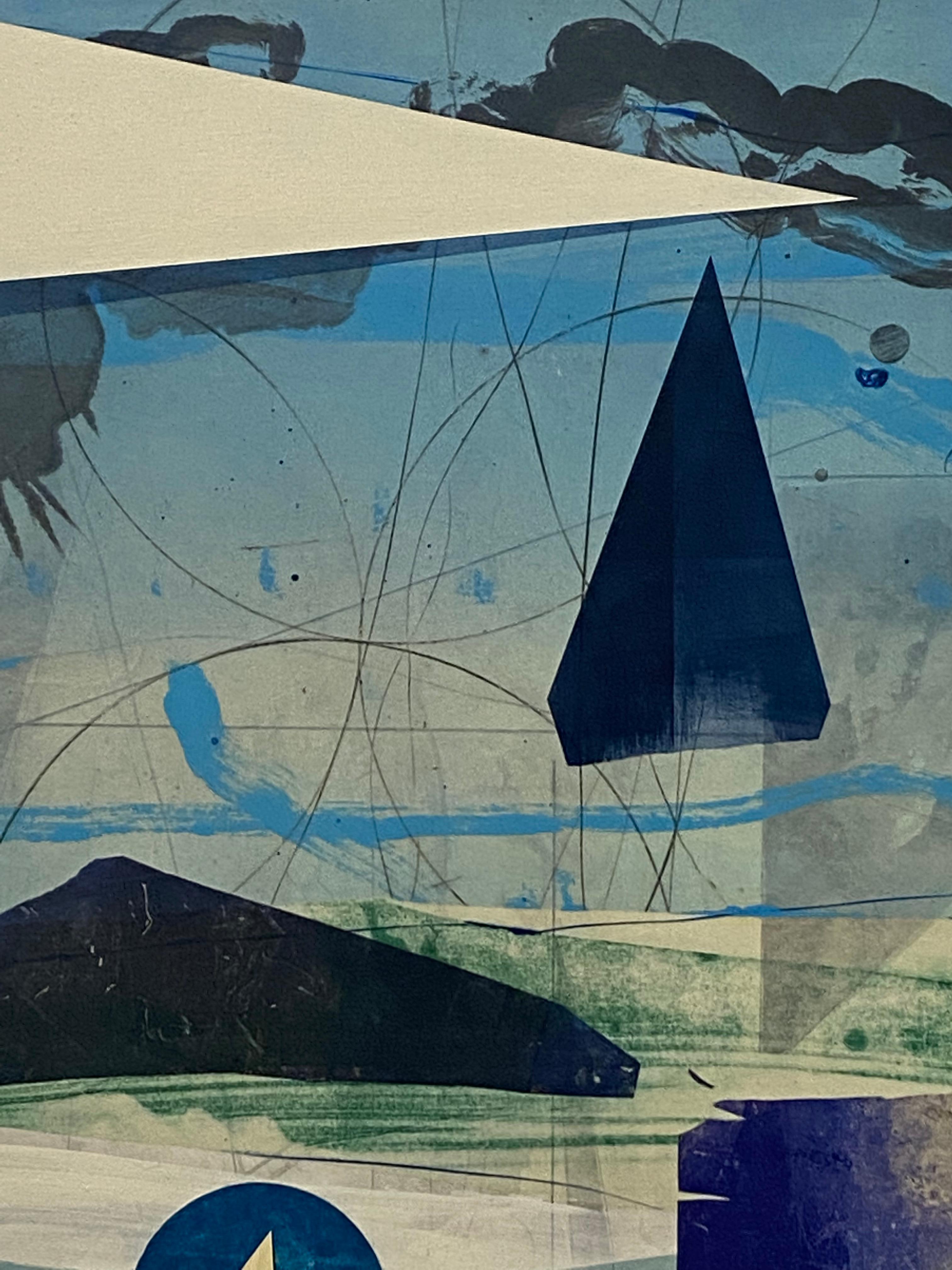 Transit Meridian One - Pittura astratta geometrica blu verde viola, 2020 in vendita 1