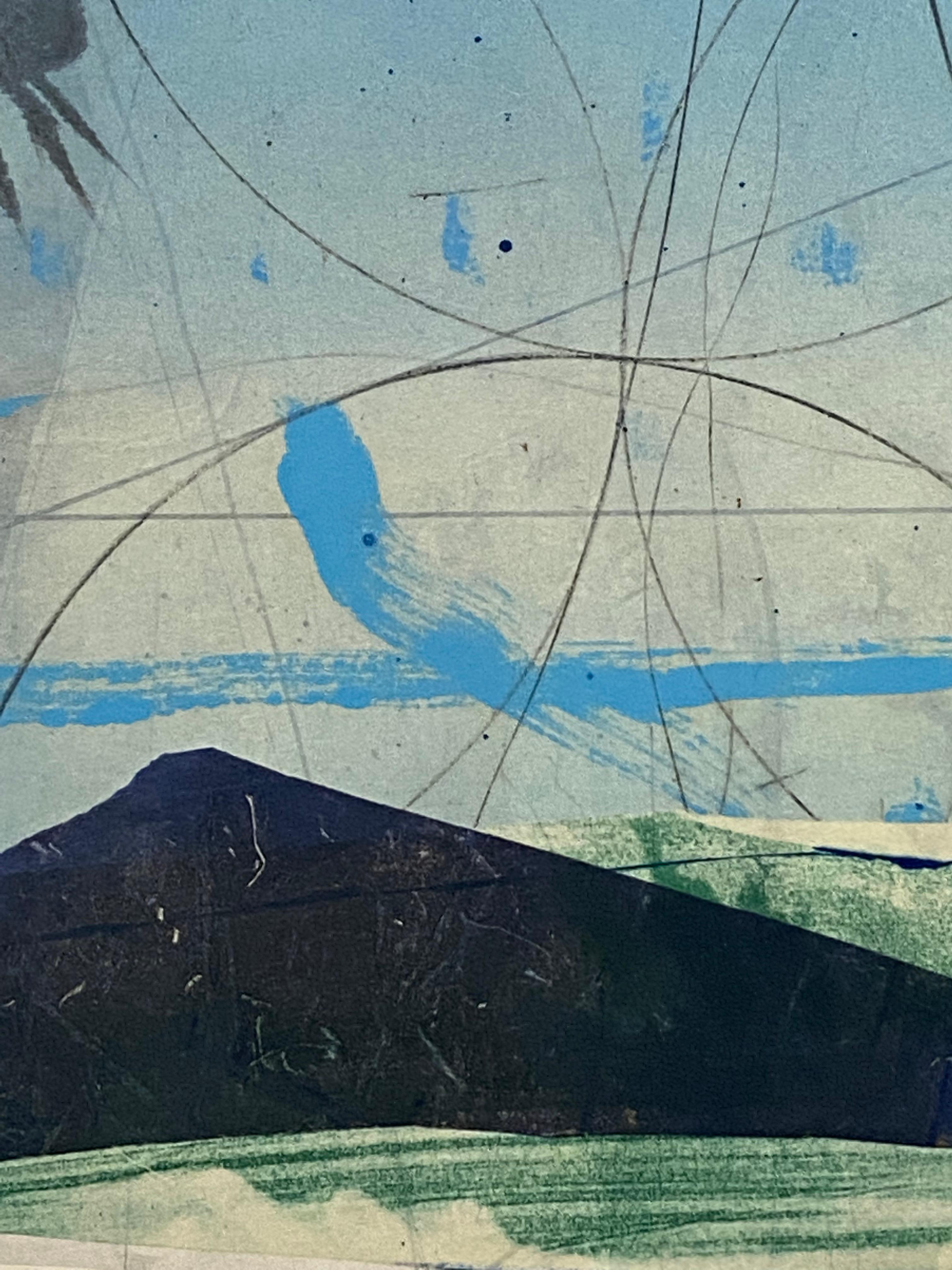 Transit Meridian One - Pittura astratta geometrica blu verde viola, 2020 in vendita 3