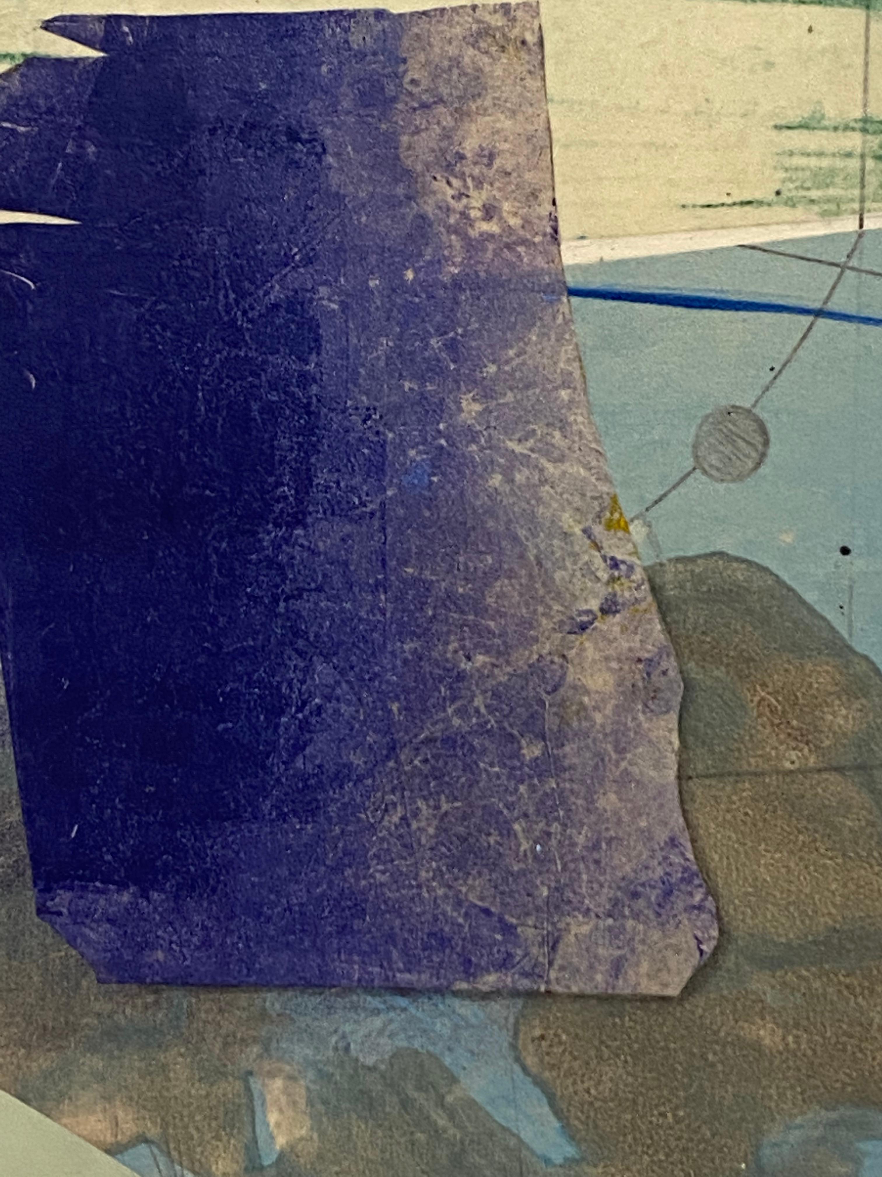 Transit Meridian One - Pittura astratta geometrica blu verde viola, 2020 in vendita 4