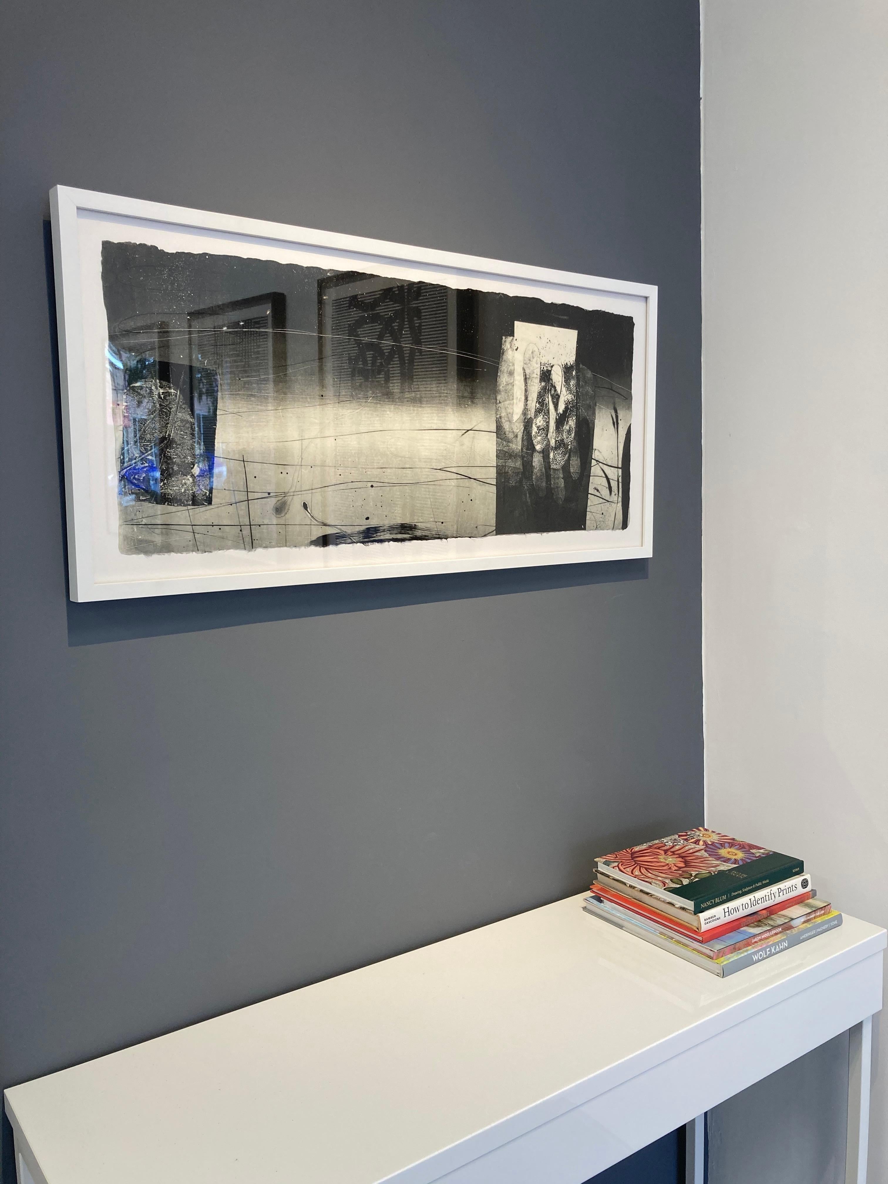 Contrails and Slipstream 36 - Horizontal Geometrische abstrakte Monotypie, 2003 (Zeitgenössisch), Print, von David Collins