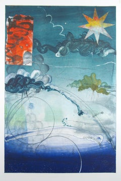 Notion Five - Monotype géométrique abstrait rouge jaune étoile bleu, 2002