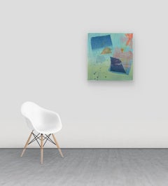 Silk and Stone 24 - Geometric Abstract Monotype on Asian Paper, 2016