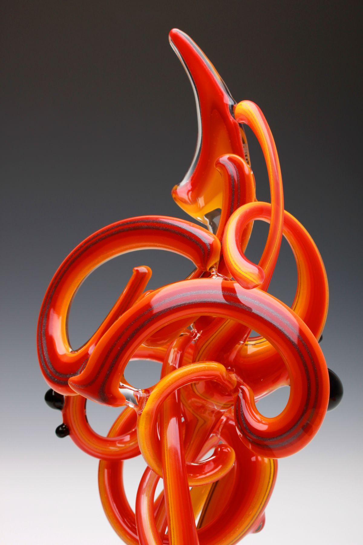 Untitled (Fire) - Brown Abstract Sculpture by David Colton