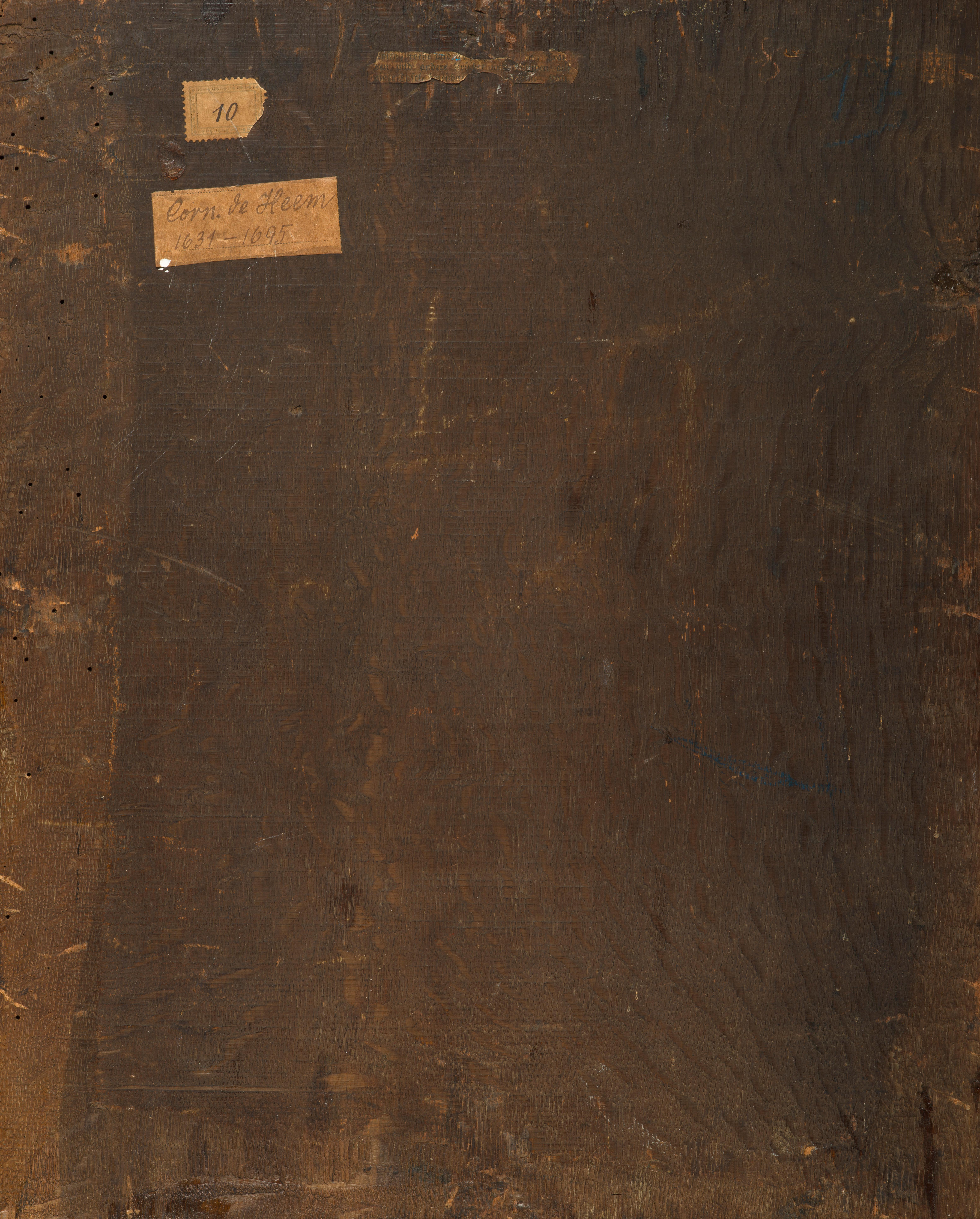 Rosen, Lilien, Trauben, Orange und Pferd Kastanienholz auf Stein ledge – Painting von David Cornelisz de Heem