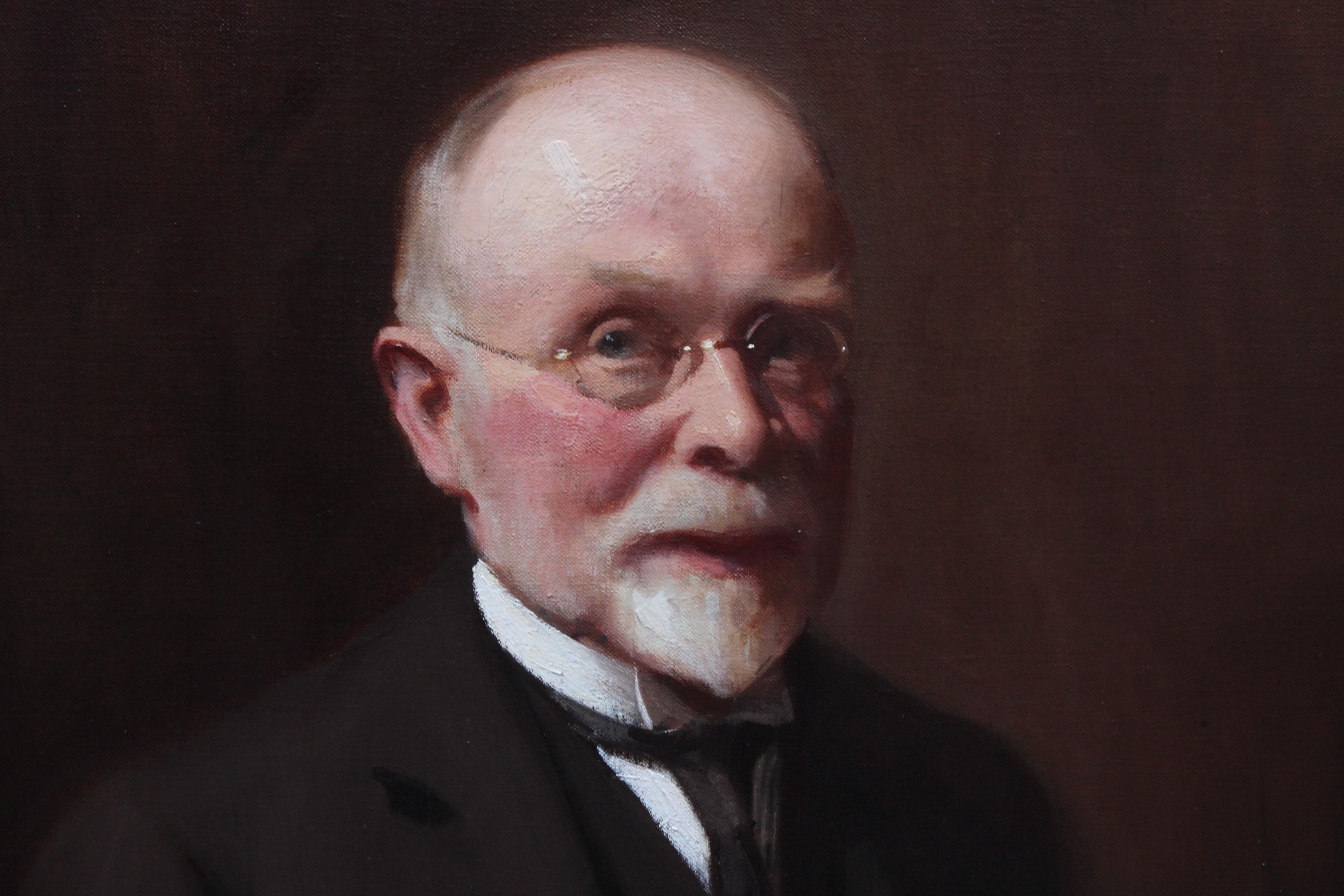 Portrait of Mr R H Sinclair - Scottish 1914 art male portrait oil painting  For Sale 1
