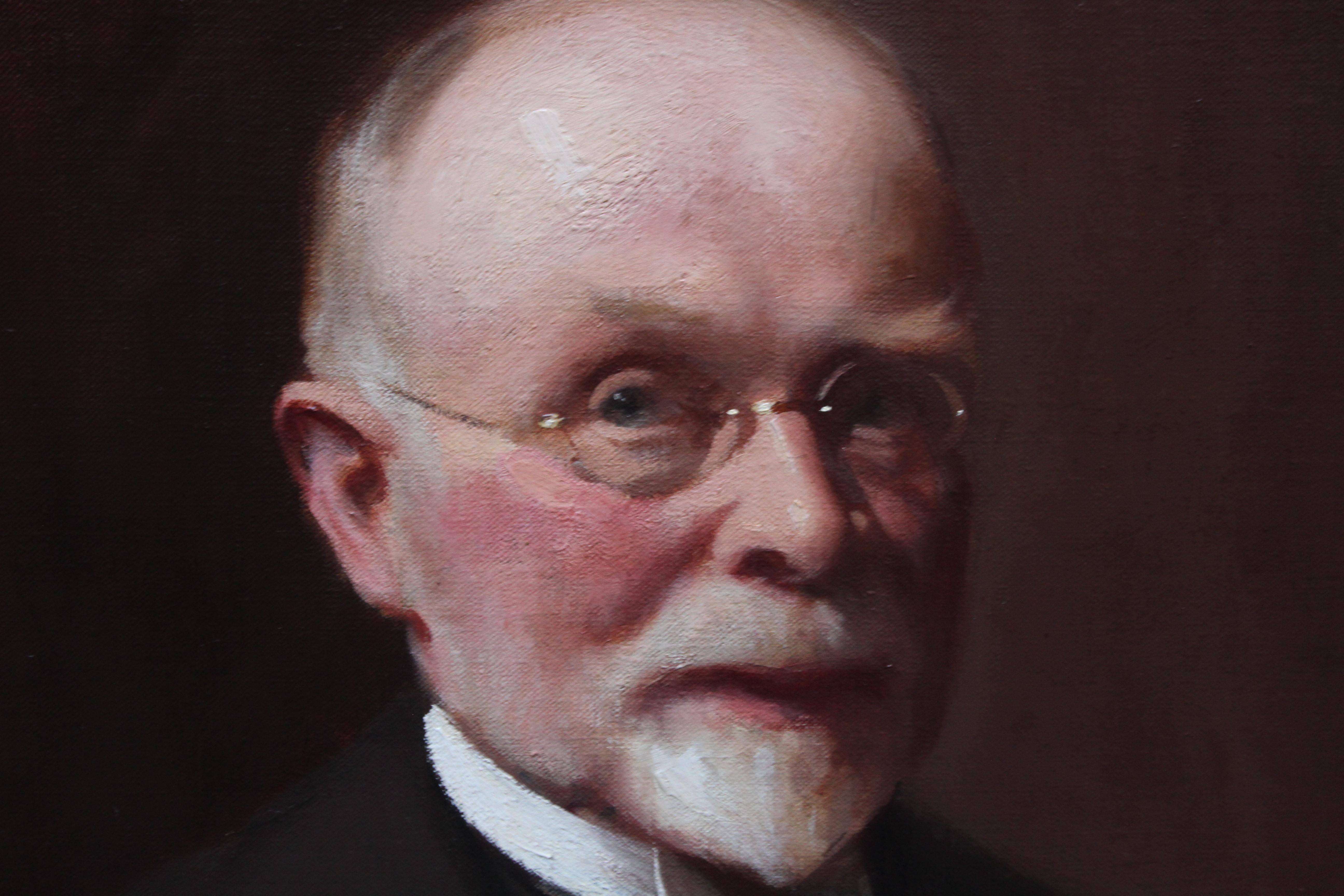 Portrait of Mr R H Sinclair - Scottish 1914 art male portrait oil painting  For Sale 2