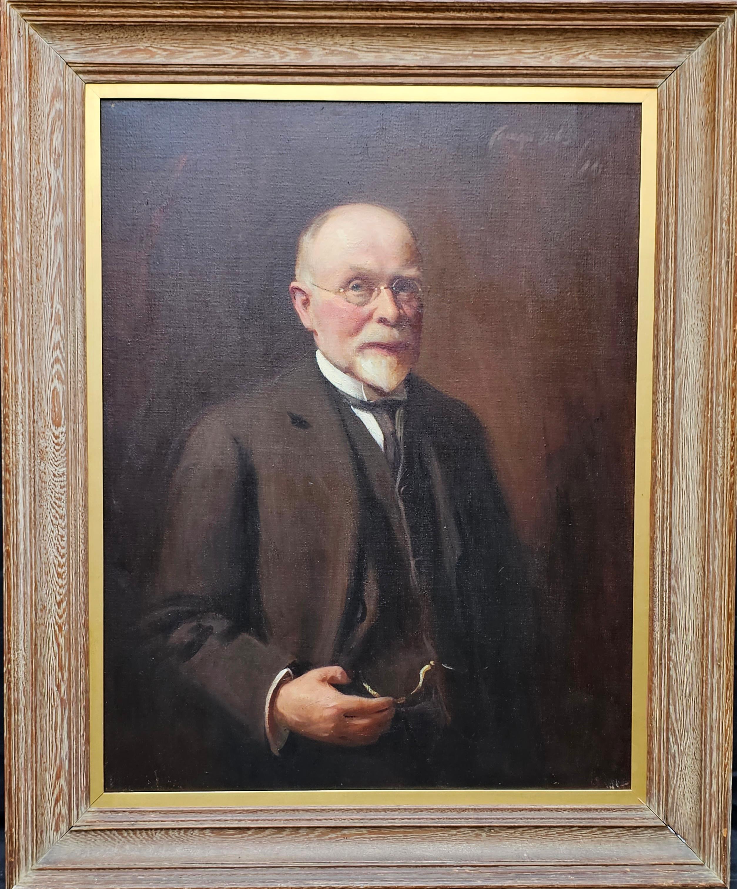 David Cowan Dobson Portrait Painting - Portrait of Mr R H Sinclair - Scottish 1914 art male portrait oil painting 