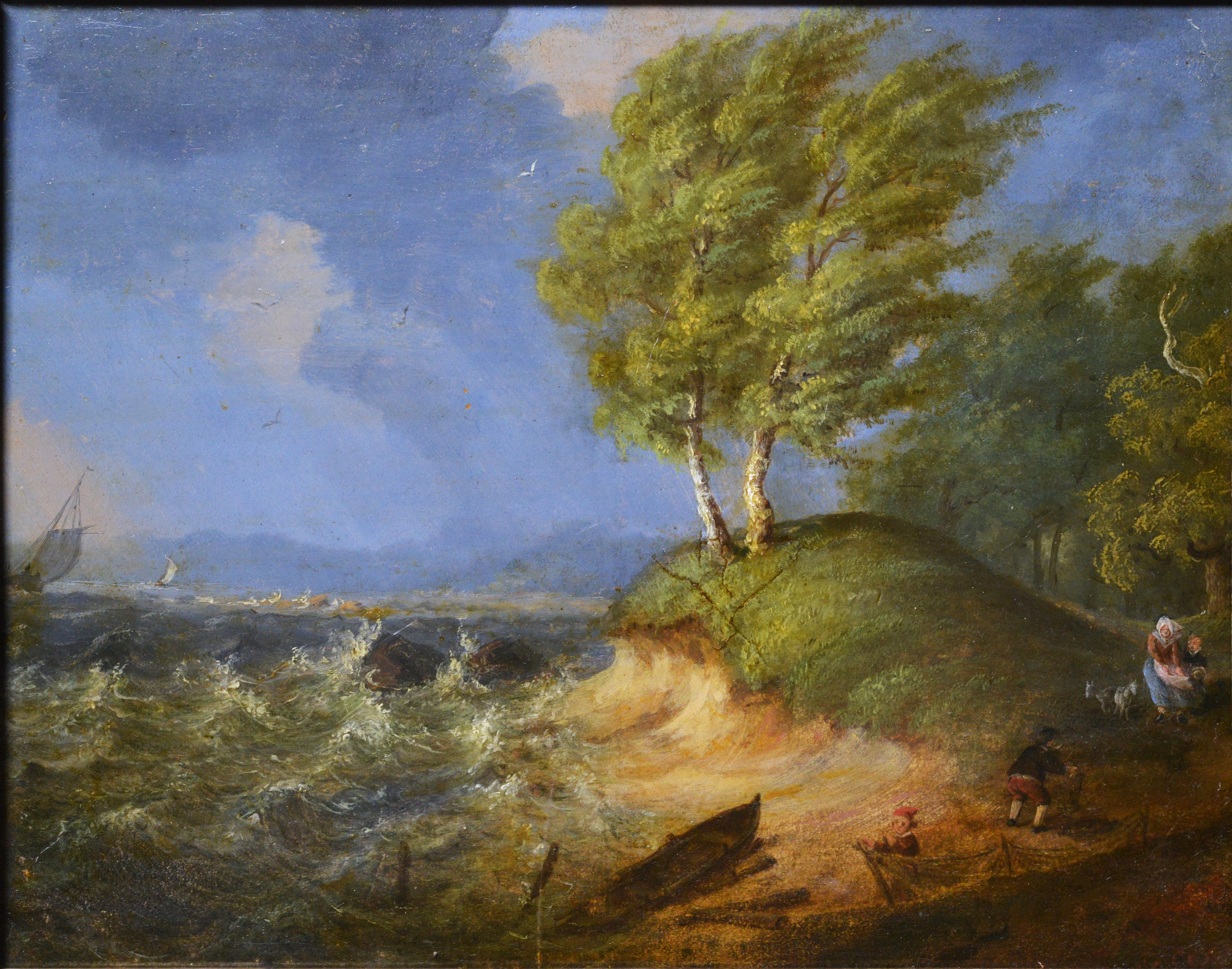 Britische Meereslandschaft, Sturm an der Küste, Ölgemälde von David Cox, 19. Jahrhundert im Angebot 1