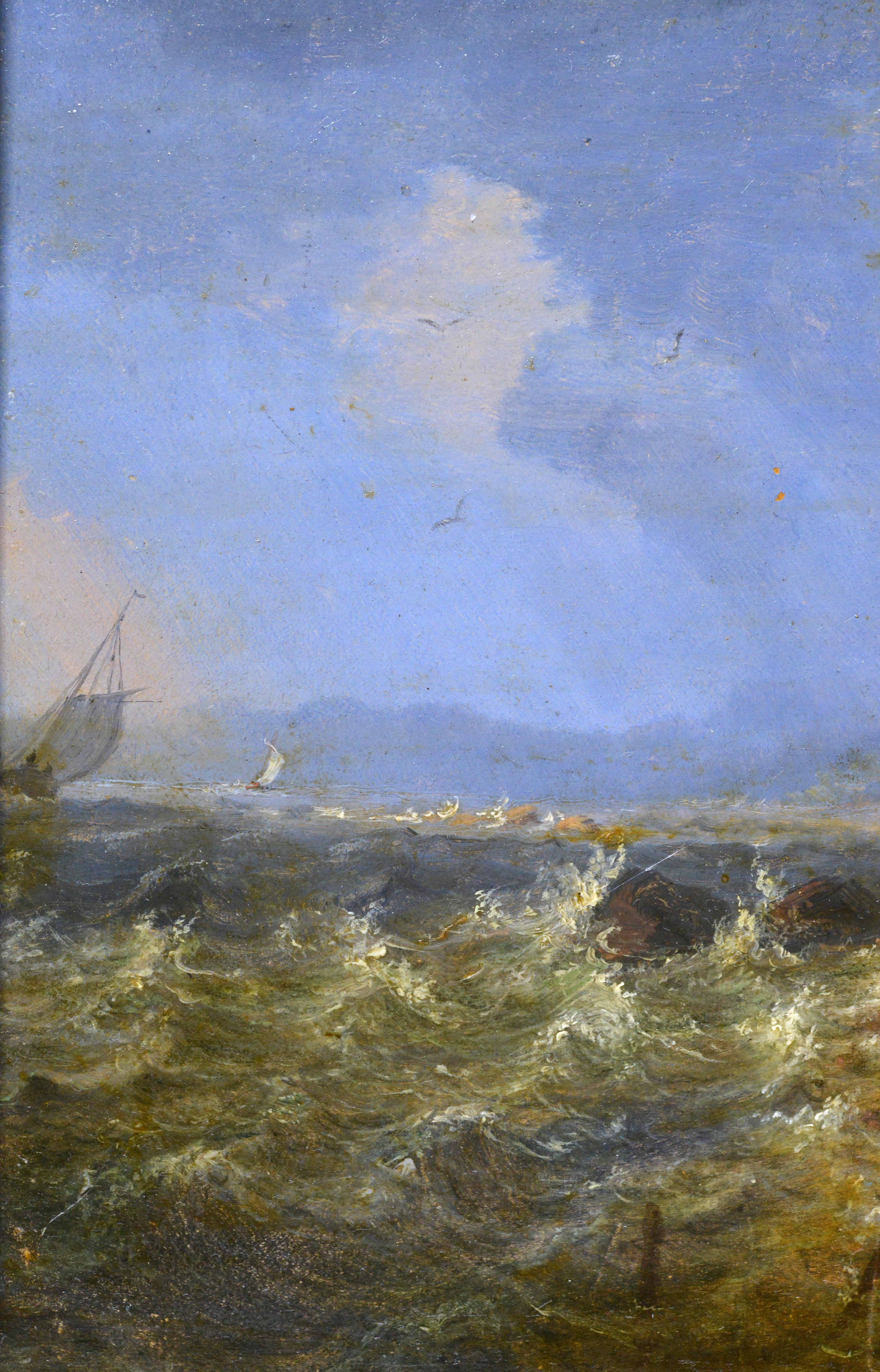 Britische Meereslandschaft, Sturm an der Küste, Ölgemälde von David Cox, 19. Jahrhundert im Angebot 4