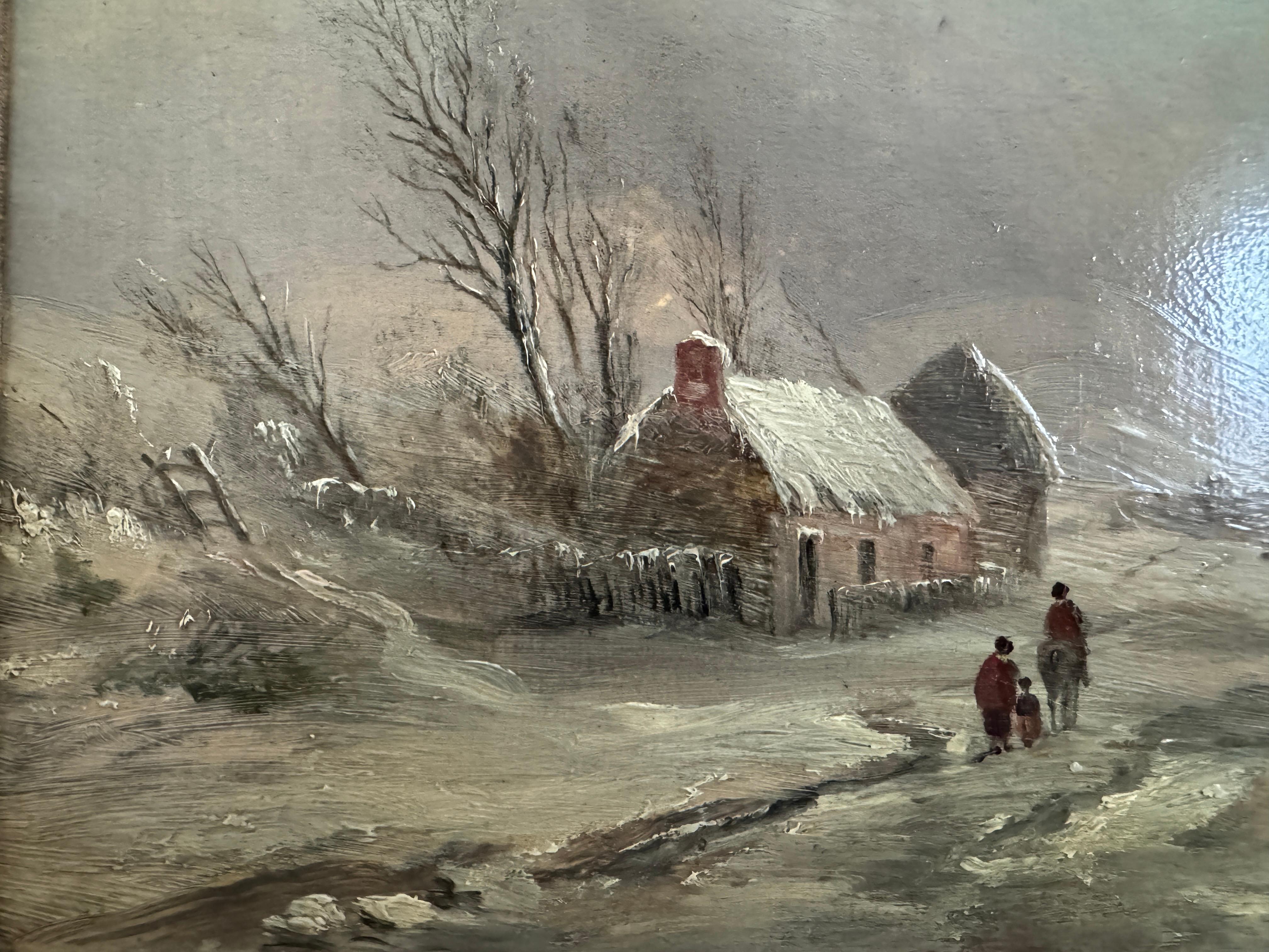 David Cox  'Snow Scene'  c1840 In Good Condition For Sale In Maidstone, GB