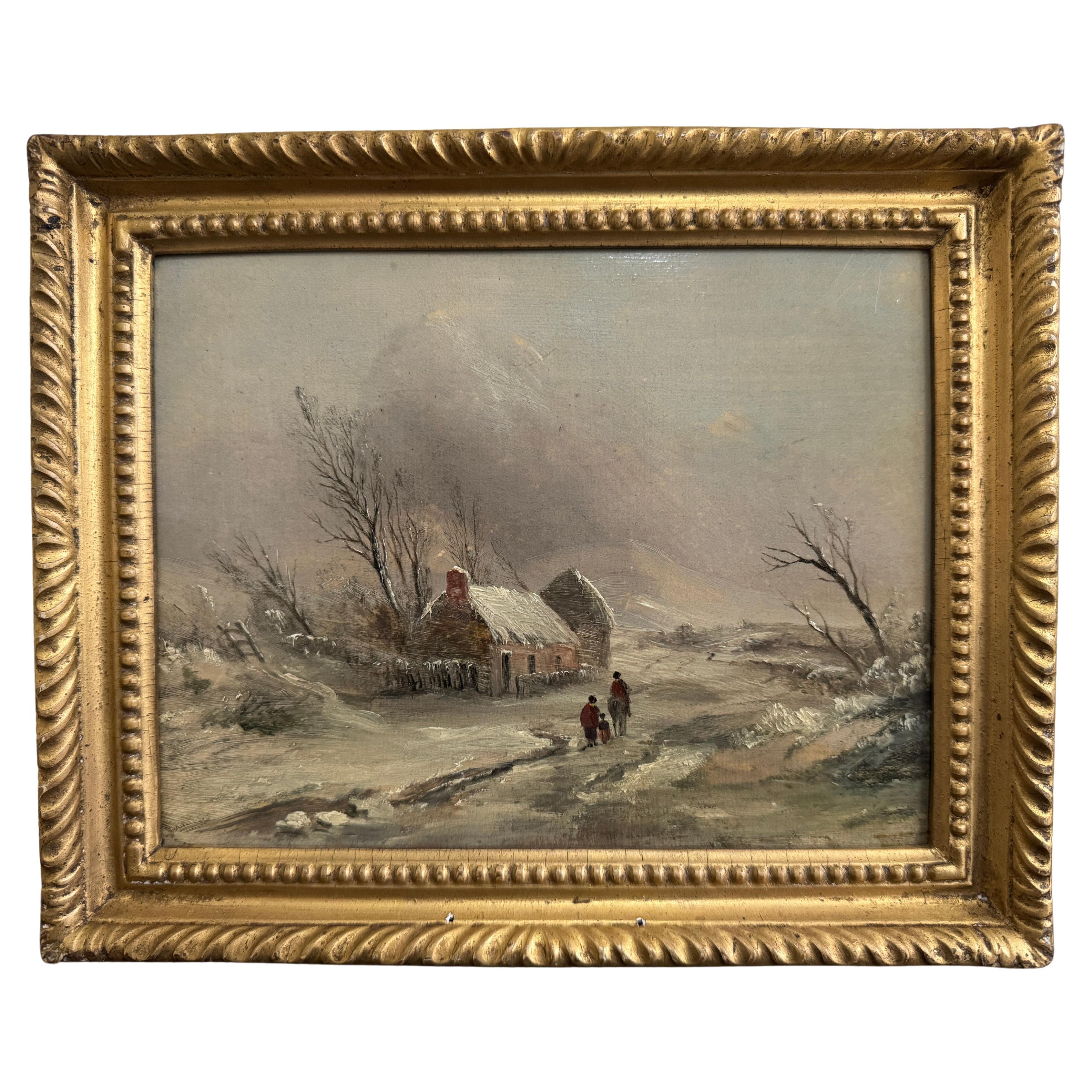 David Cox  'Snow Scene'  c1840 For Sale