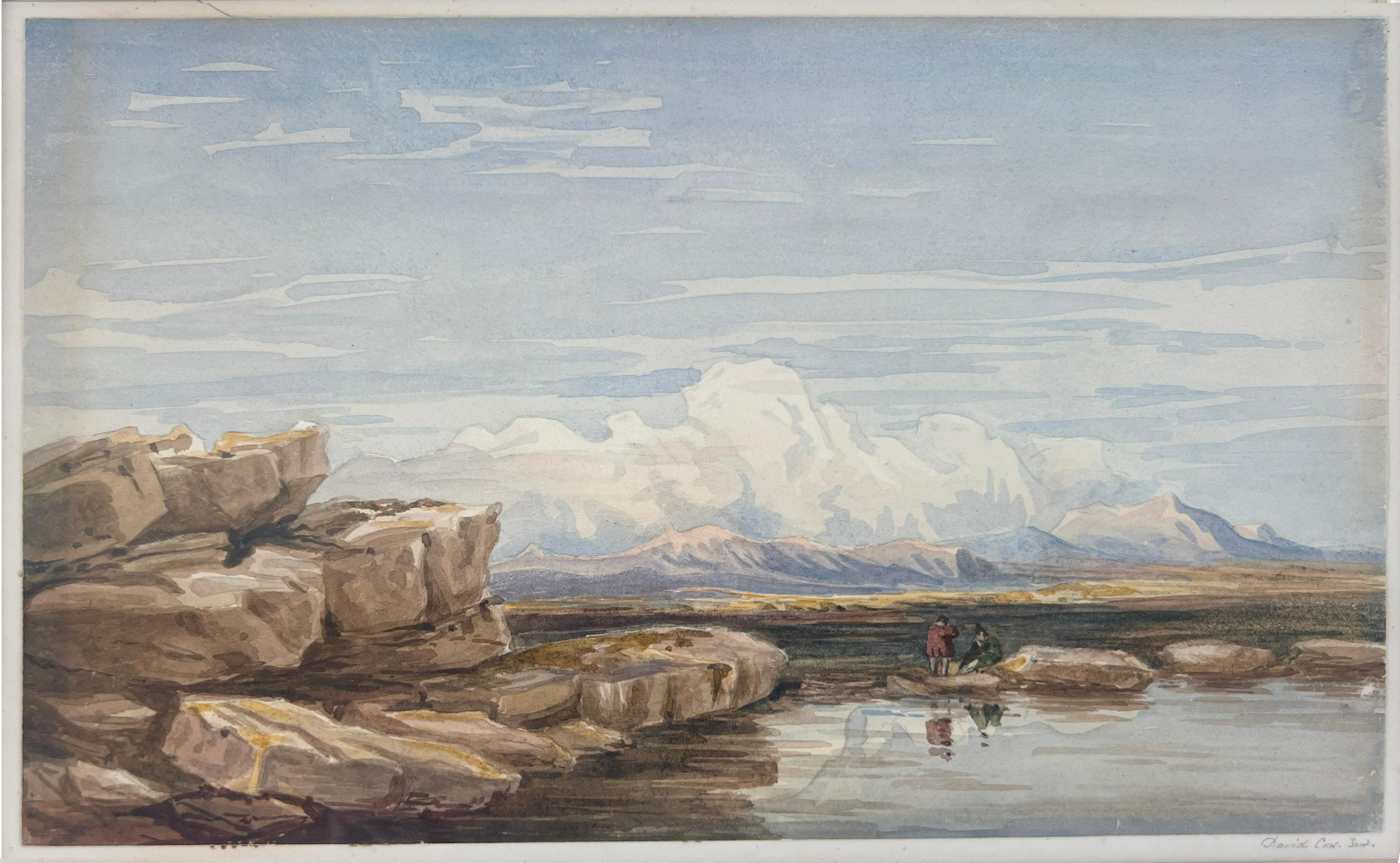 The Moors - England Original Aquarell 19. Jahrhundert (Zeitgenössisch), Painting, von David Cox the Younger