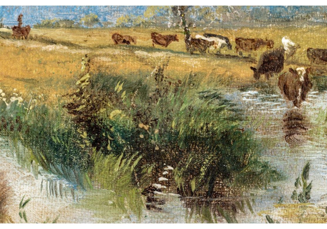 David Cox (UK, 1783-1859) Oil On Board, Landscape With Cows For Sale 2